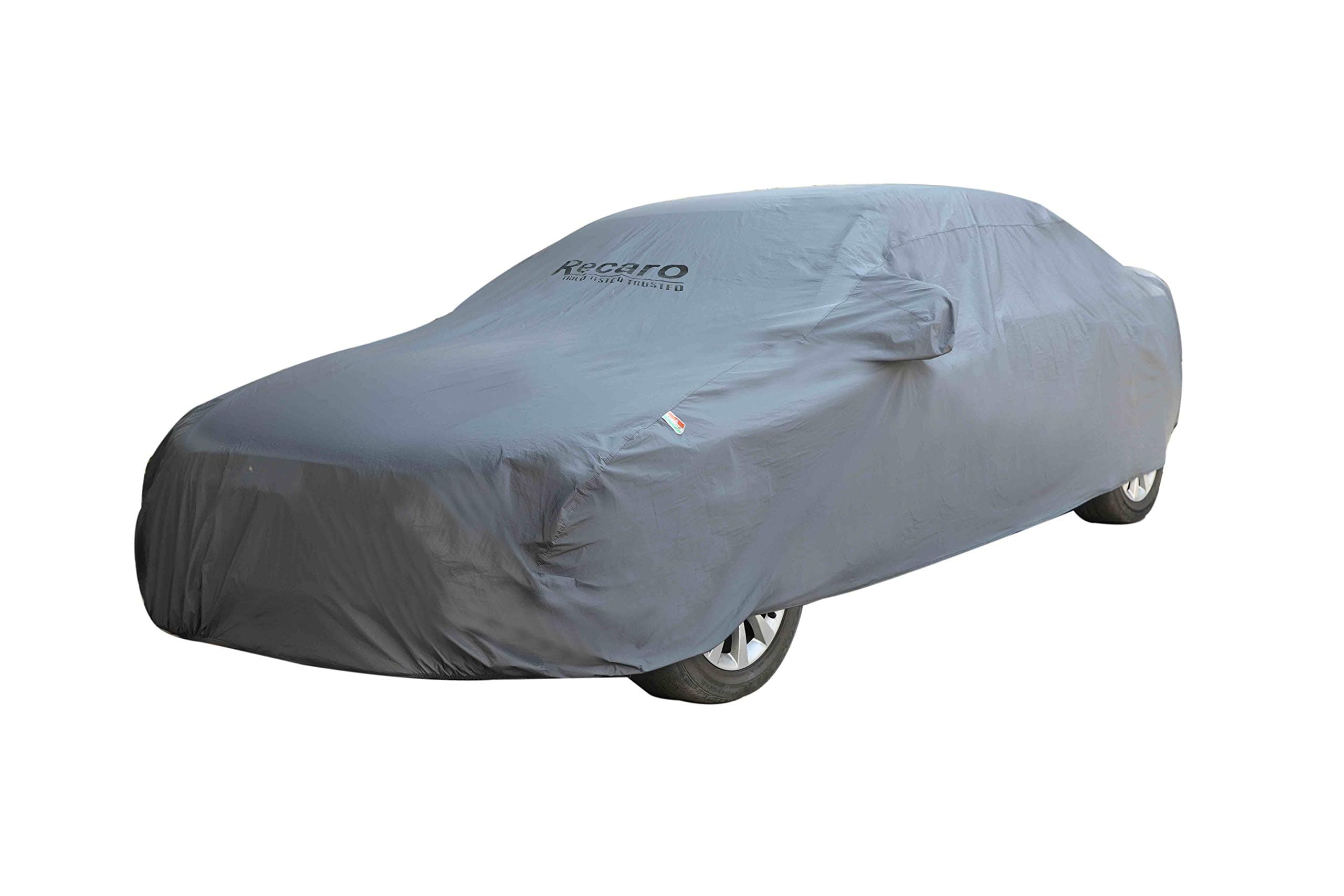 Oshotto/Recaro Dark Grey 100% Anti Reflective, Dustproof and Water Proof Car Body Cover with Mirror Pockets Compatible with Honda City I-dtec 2014-2023