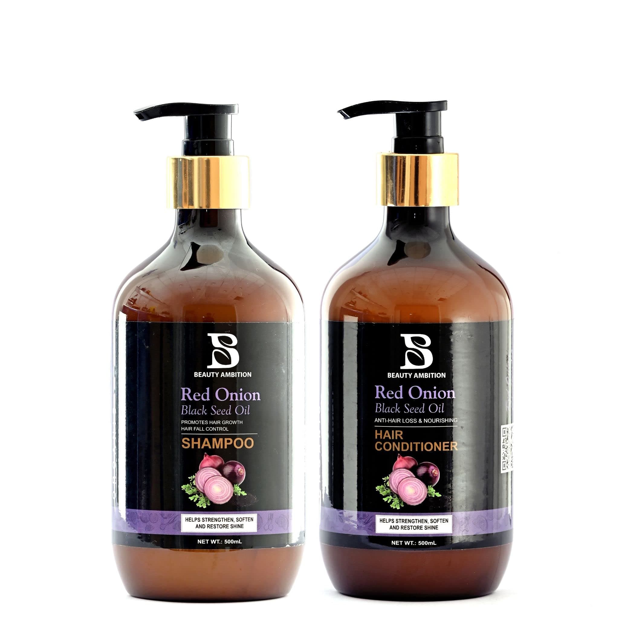BEAUTY AMBITION Onion Hair Care Set - Hair Shampoo, Hair Conditioner for Anti-Breakage and Strengthen Hair - Pack of 2