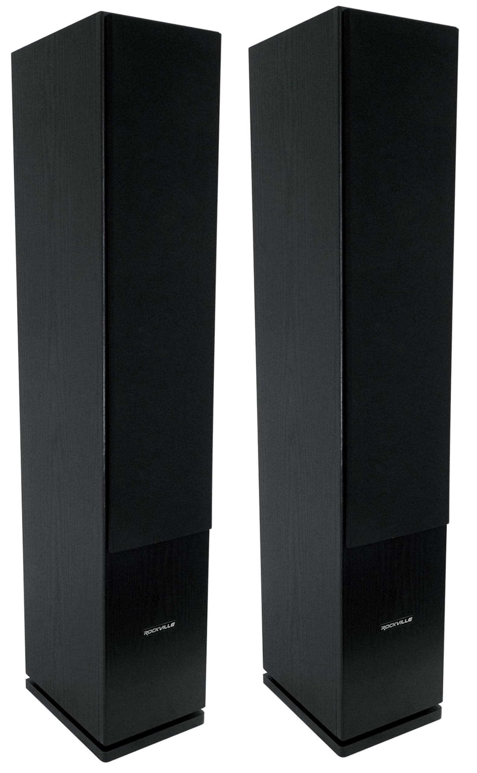 Rockville RockTower 68B 6.5-in Black 3-Way 500-Watt Peak / 125-Watt RMS Home Audio Tower Speakers with Dual Woofers, Passive 8 Ohm, 2-Piece