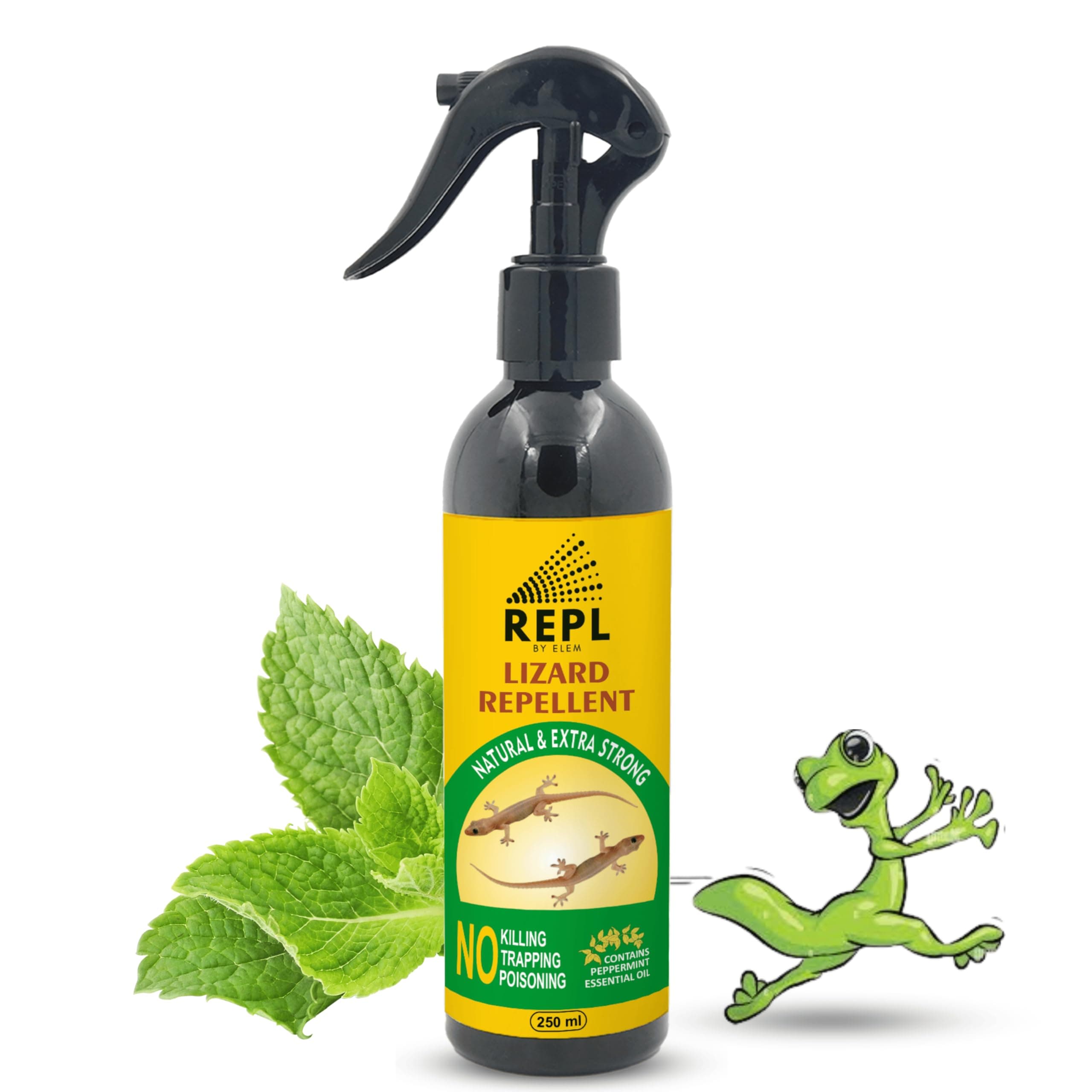 Repl Lizard Repellent Spray (250ML) For Home | 100% Natural Pest Control Spray | Made Of Peppermint & Eucalyptus Oil | Lizard Spray | Permanent Solution For Lizards | Not Lizard Killer | PK Of 1