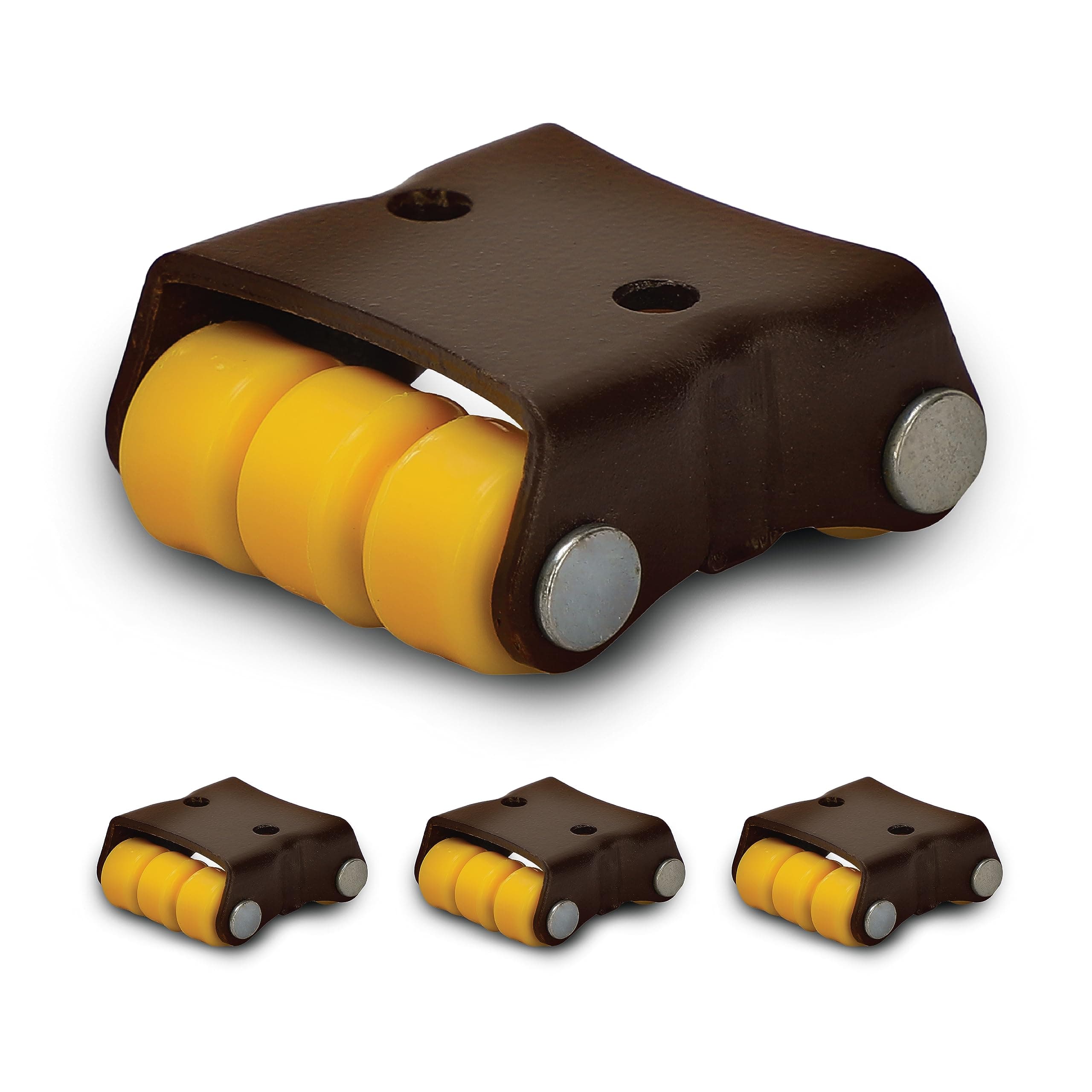 NexStar Wheels for Furniture/6-Wheels Mini Small Moving Castor Wheel Black 4 Pieces in 1 Box 150kg Load Capicity (Yellow)