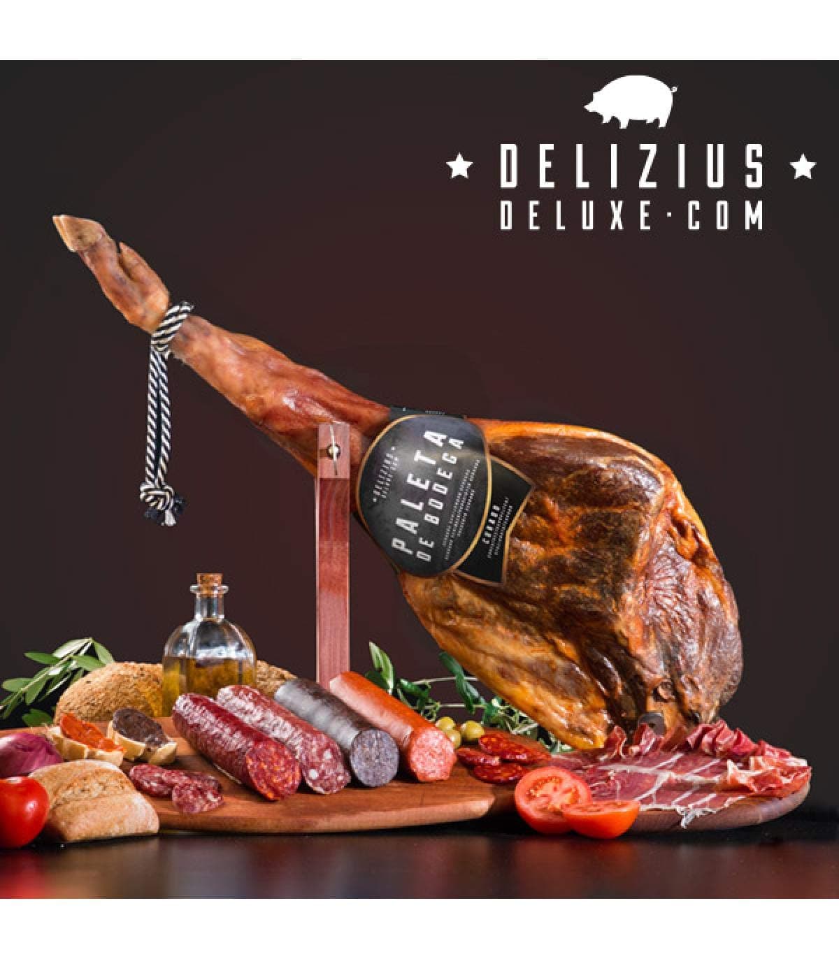 4kg SPANISH HAM SHOULDER SERRANO + 1 bottle Medina Albors extra virgin olive oil