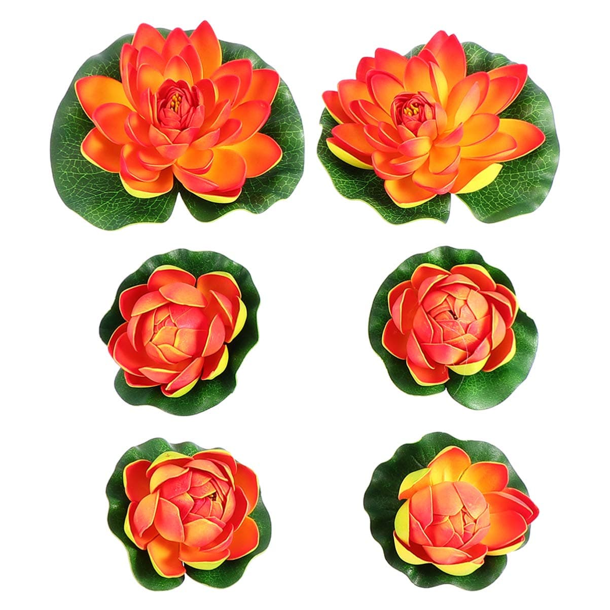 iplusmile Lotus Flower Fake Pond Plants - Artificial Floating Water Lily Lotus Flower Pool Decor - Realistic Water Lily Pads Perfect for Home Outdoor Patio Aquarium Wedding Party Decorations, 6PCS