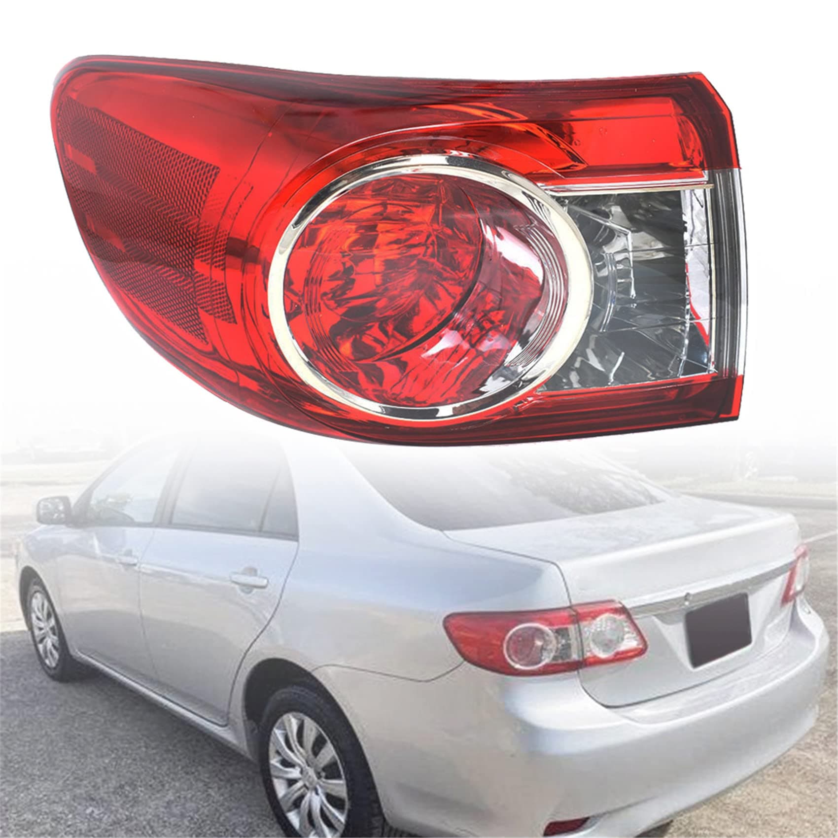 labwork Driver Side Tail Light Replacement for 2011 2012 2013 Toyota Corolla Outer Rear Tail Light Lamp Assembly 8156002580 TO2804111 LH Left Side