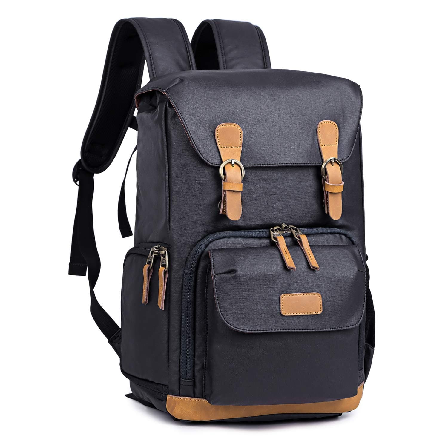 Kattee Camera Backpack Canvas Water-repellent 15 inch Laptop Bag DSLR SLR Backpack for Men Women