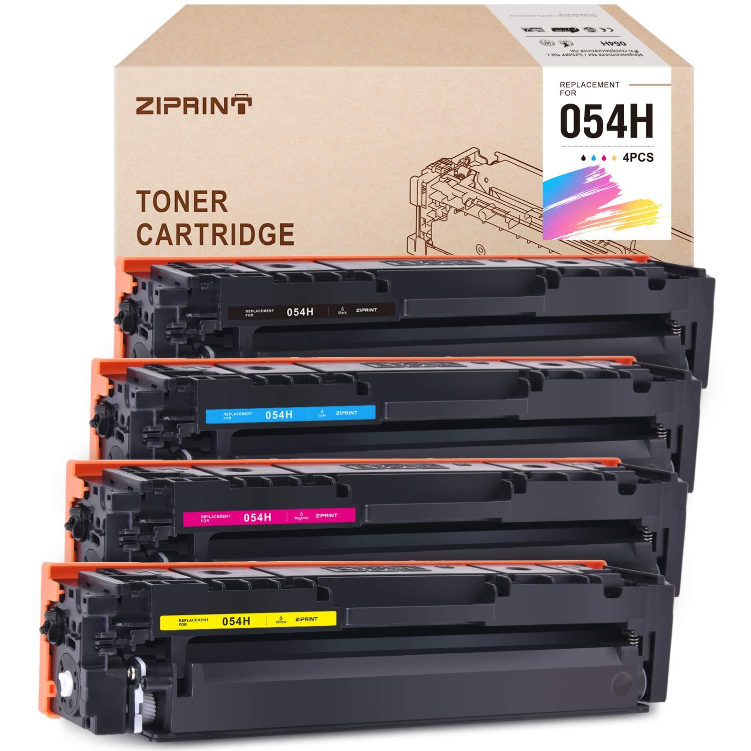 Sponsored Ad – Compatible Toner Cartridge Replacement for Canon 054H 054 use for Color imageCLASS LBP620 LBP622Cdw Color imageCLASS MF640C MF642Cdw MF644CdwSeries (Black Cyan Magenta Yellow, 4-Pack)
