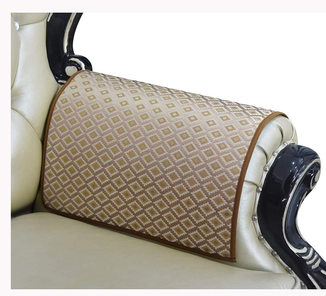 Luxury Sofa Arm Cover Armrest Covers Nonslip Jacquard Armrest Cover for Chair Couch Sofa Furniture Protectors Set of 2 (MGXM-Coffee, 20 x24 Inches Sofa Armrest Cover-2 Pieces)