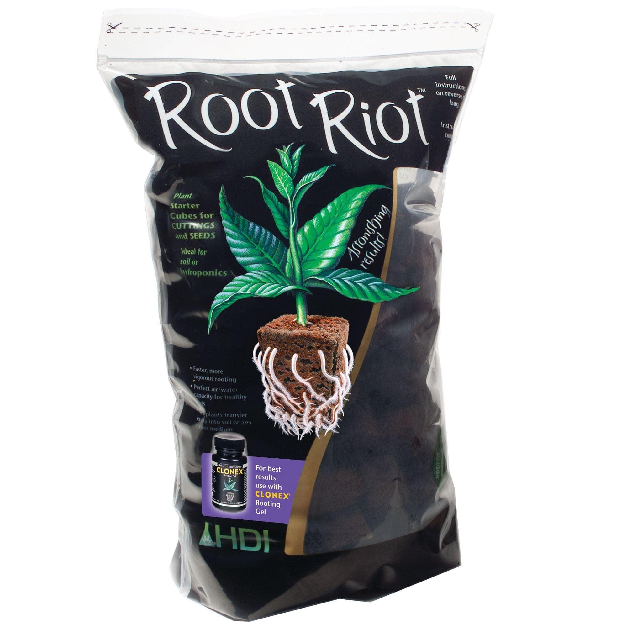 Root Riot 100 Cube Refill Bag - For Use with Root Riot Propagation Trays - Growth Technology HDRTRTBAG
