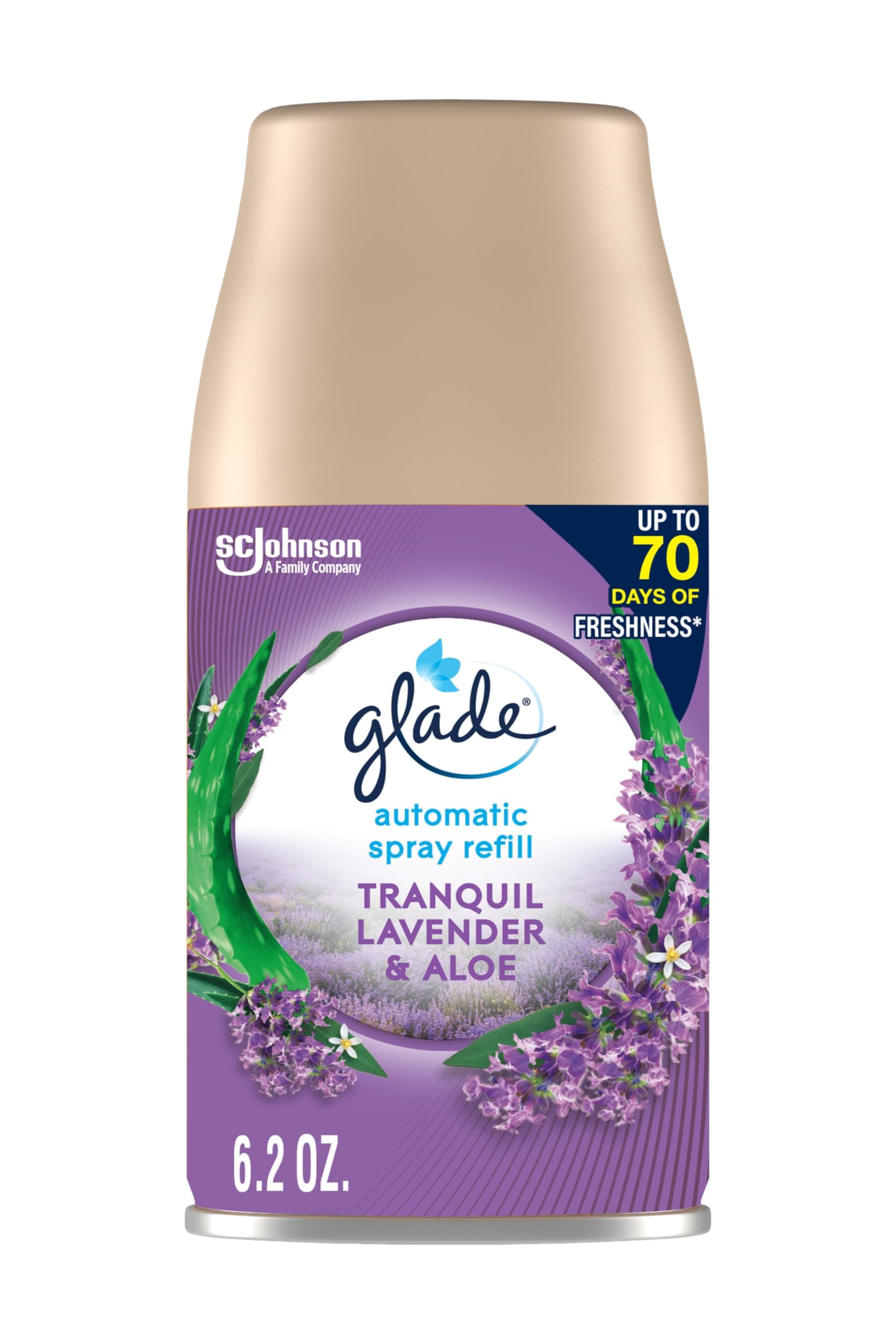 Glade Automatic Spray Refill, Air Freshener for Home and Bathroom, Tranquil Lavender & Aloe, 6.2 Oz