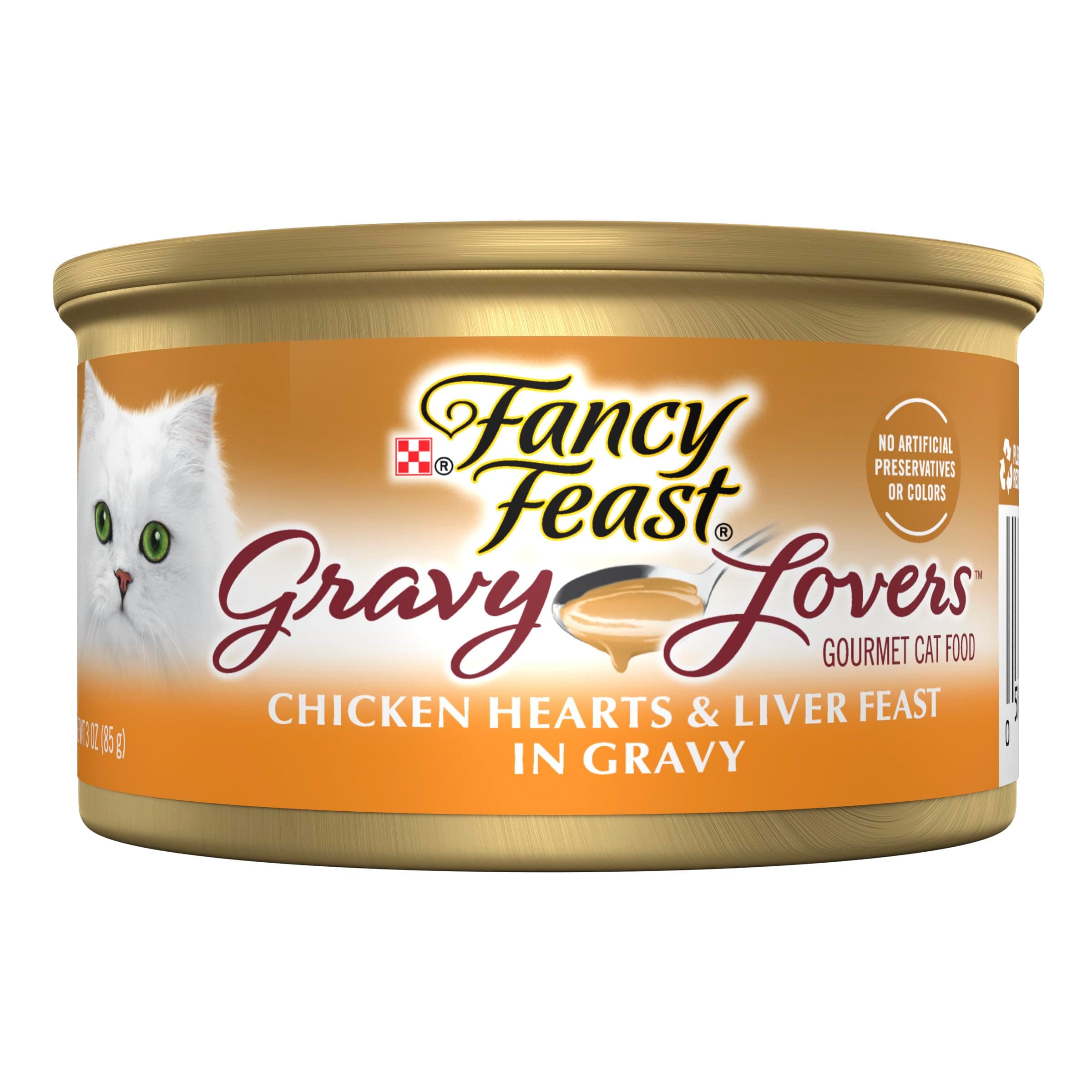 Purina Fancy Feast Gravy Lovers Chicken Hearts and Liver Feast Grilled Gourmet Cat Food in Wet Cat Food Gravy - (Pack of 24) 3 oz. Cans