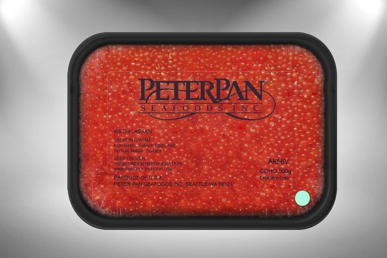OLMA (Red) Salmon Caviar PETER PAN, KOSHER.1.1 lb (500g) Plastic Tray