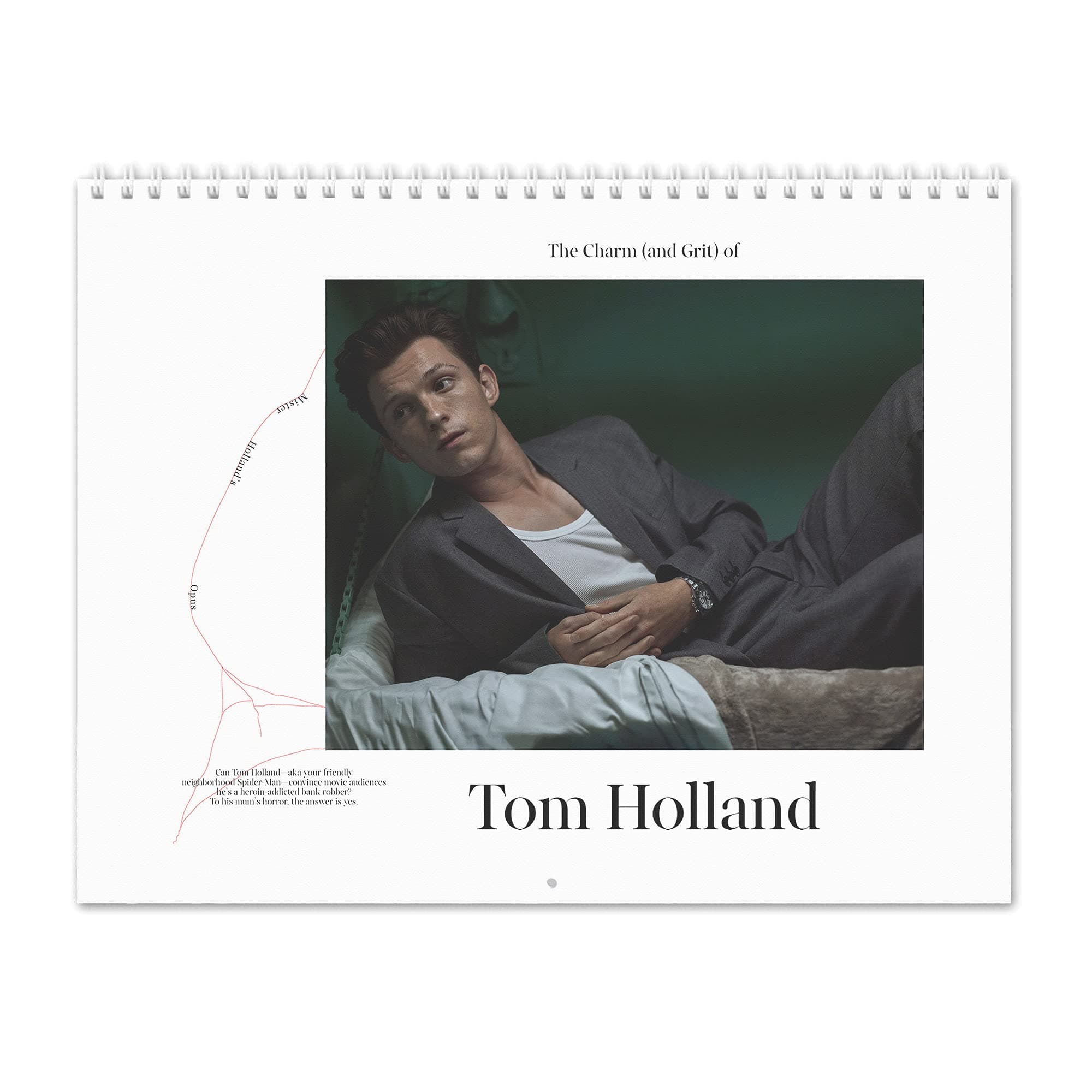 Tom Holland -The Charm (and Grit) of 2022 Wall Calendar