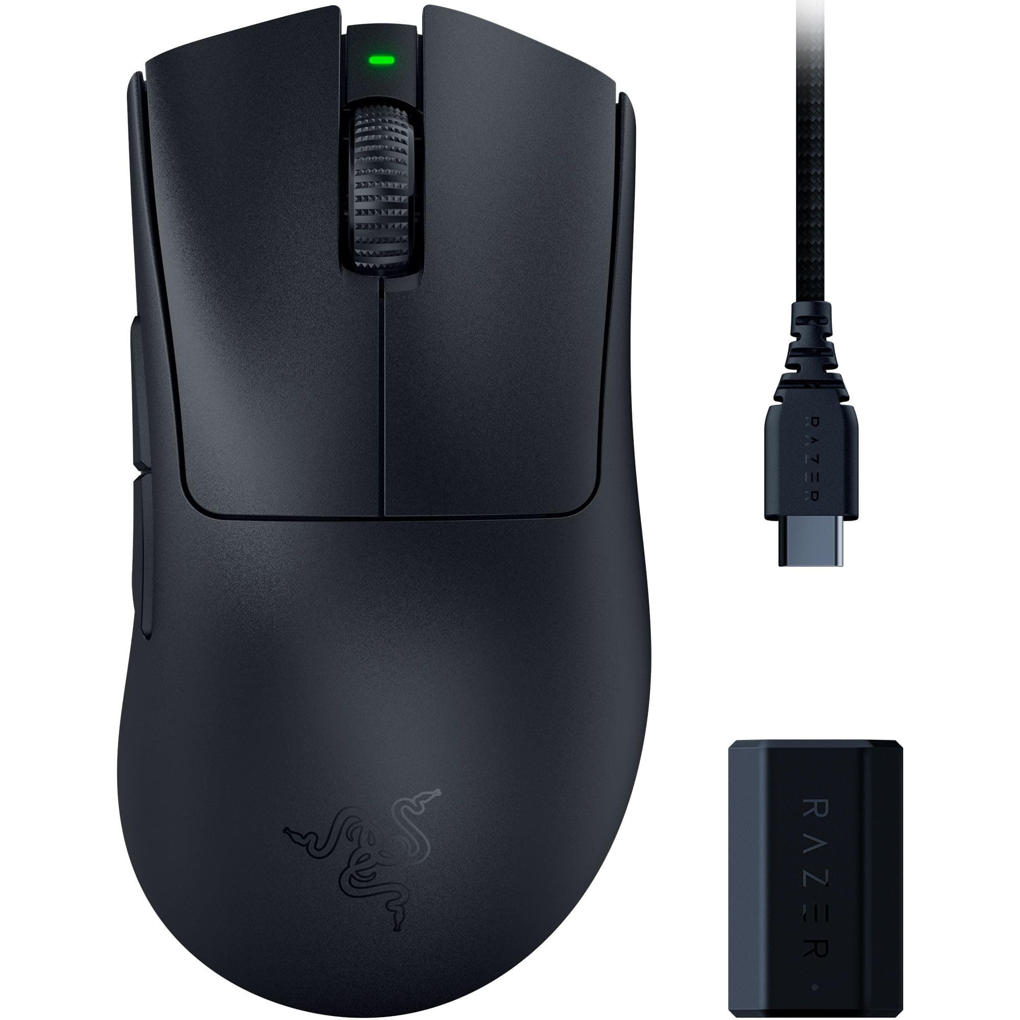 DeathAdder V3 Pro Wireless Gaming Mouse + Hyperpolling Wireless Dongle: 63g Ultra Lightweight - Focus Pro 30K Optical Sensor - Optical Switches Gen-3-5 Programmable Buttons - Black