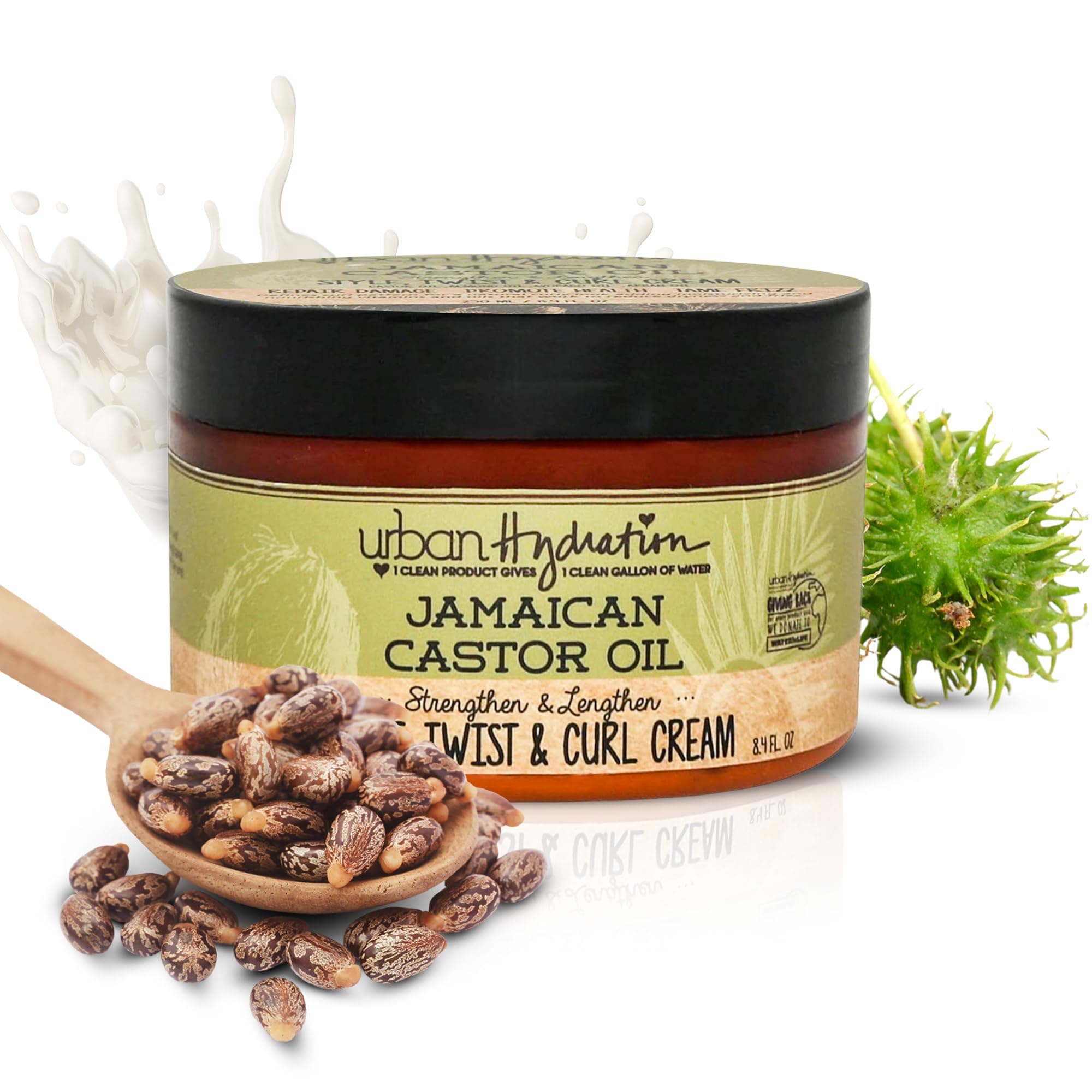 Jamaican Castor Oil Curl Styling Cream | Sulfate, Paraben and Dye Free, Moisturizes, Thickens, Prevents Breakage and Lengthens For Strong Hair, All Hair Types, 8.4 Ounces