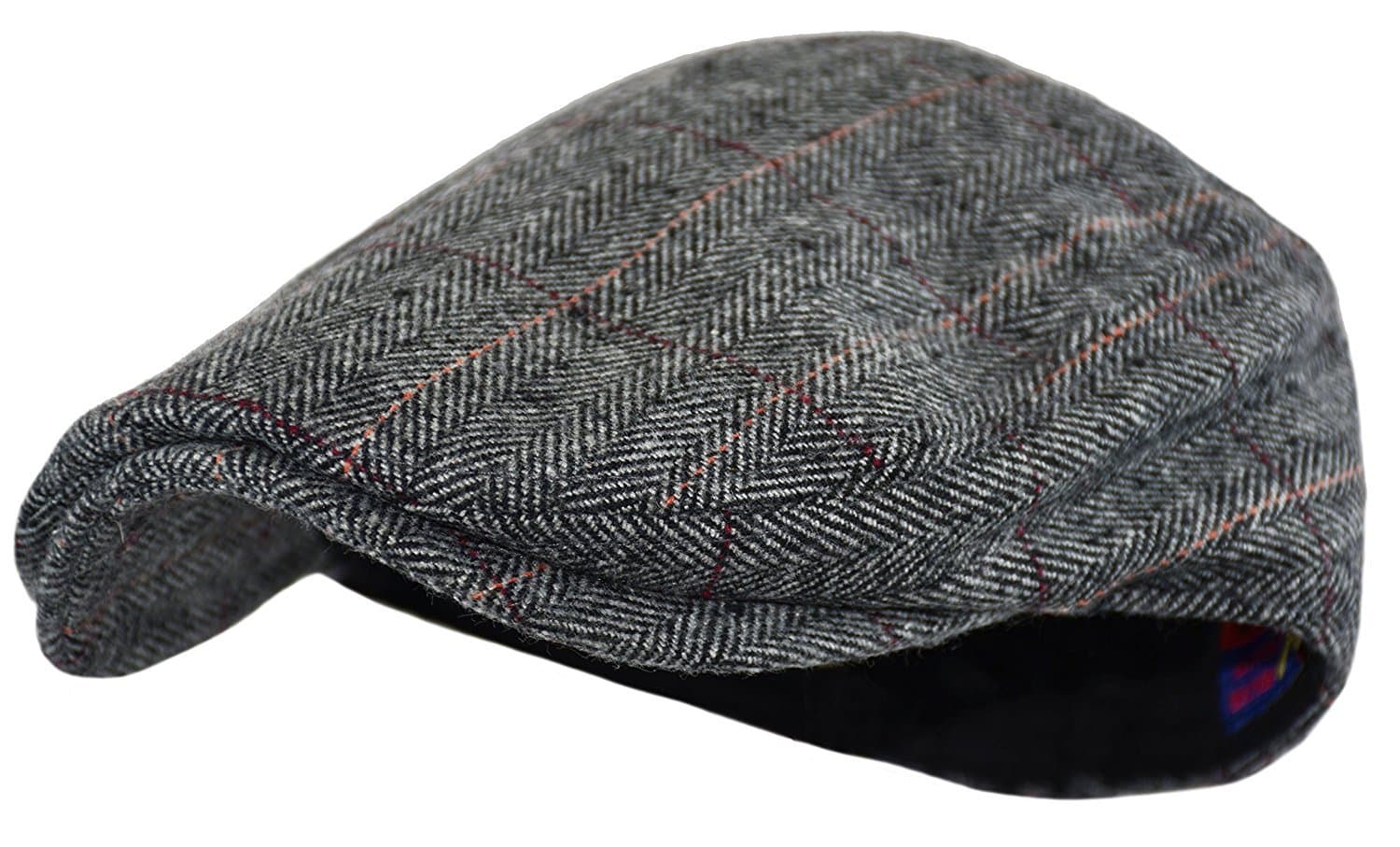 Wonderful Fashion Men's Classic Herringbone Tweed Wool Blend Newsboy Ivy Hat (Large/X-Large, Charcoal)