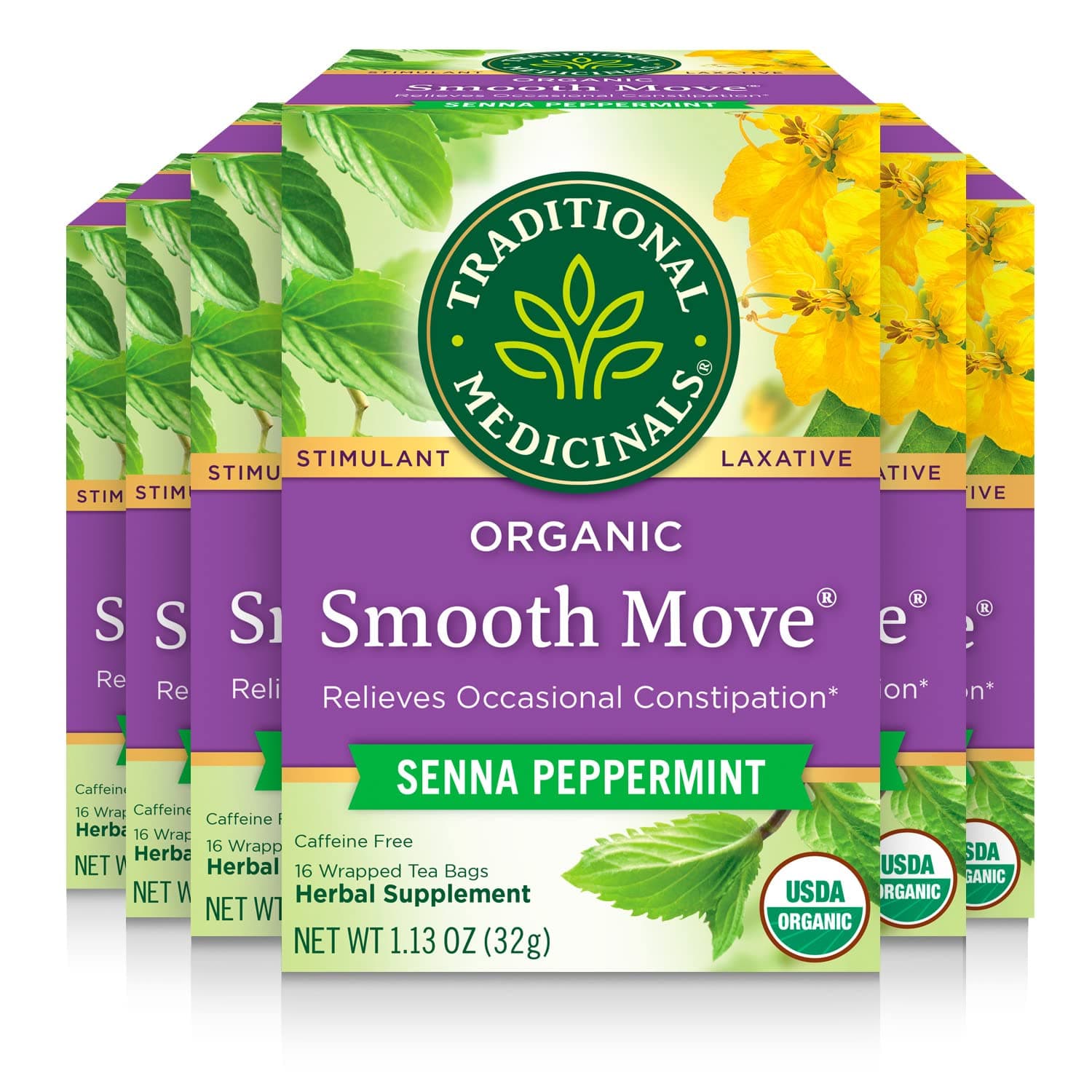 Organic Smooth Move Senna Peppermint Laxative Tea