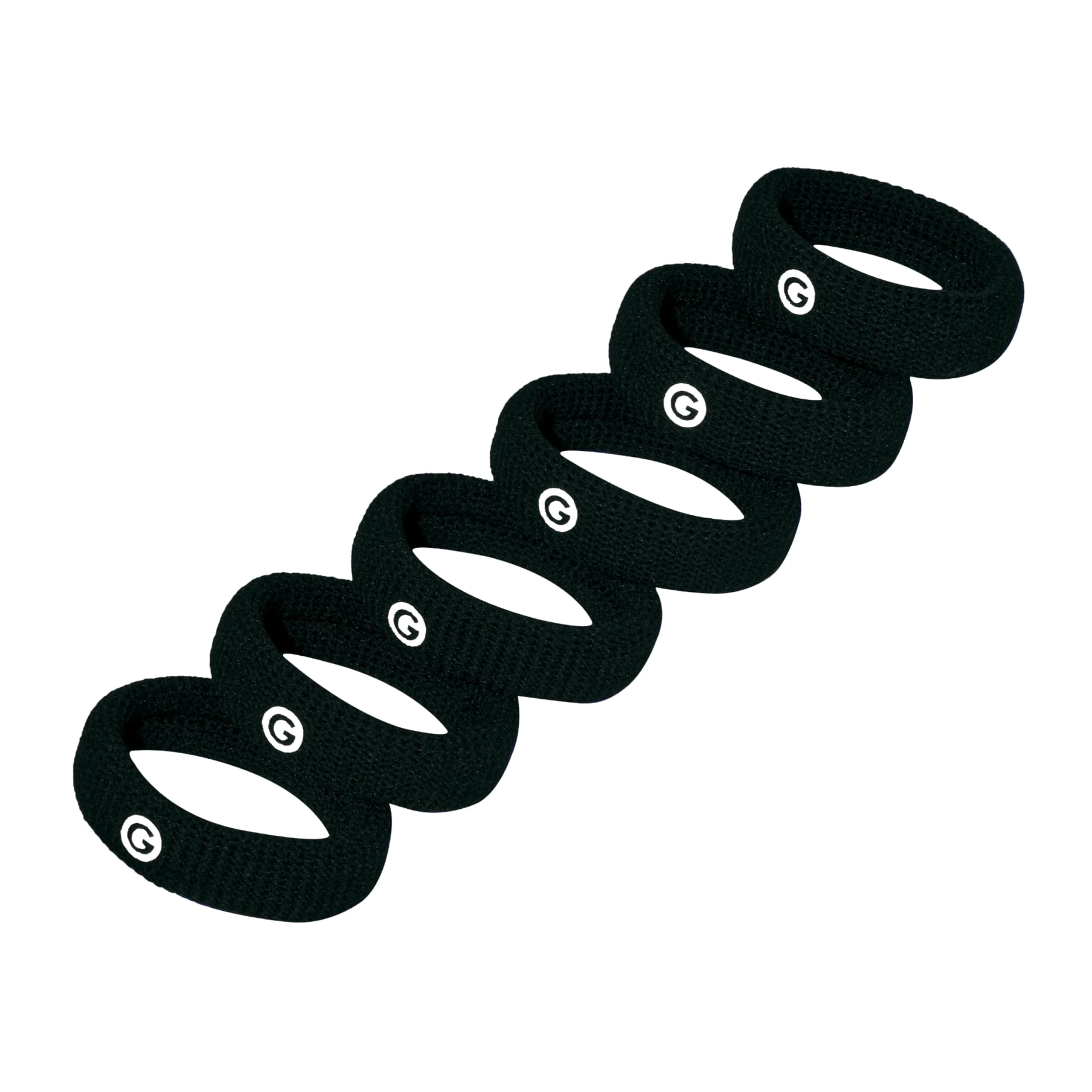 Gimme Beauty Thick Hair Extra Stretch Bands - Patent-Pending Design for Maximum Hold - Premium Ties for Thick & Curly Hair - Sleek & Strong Hold - Black, 6 Pack