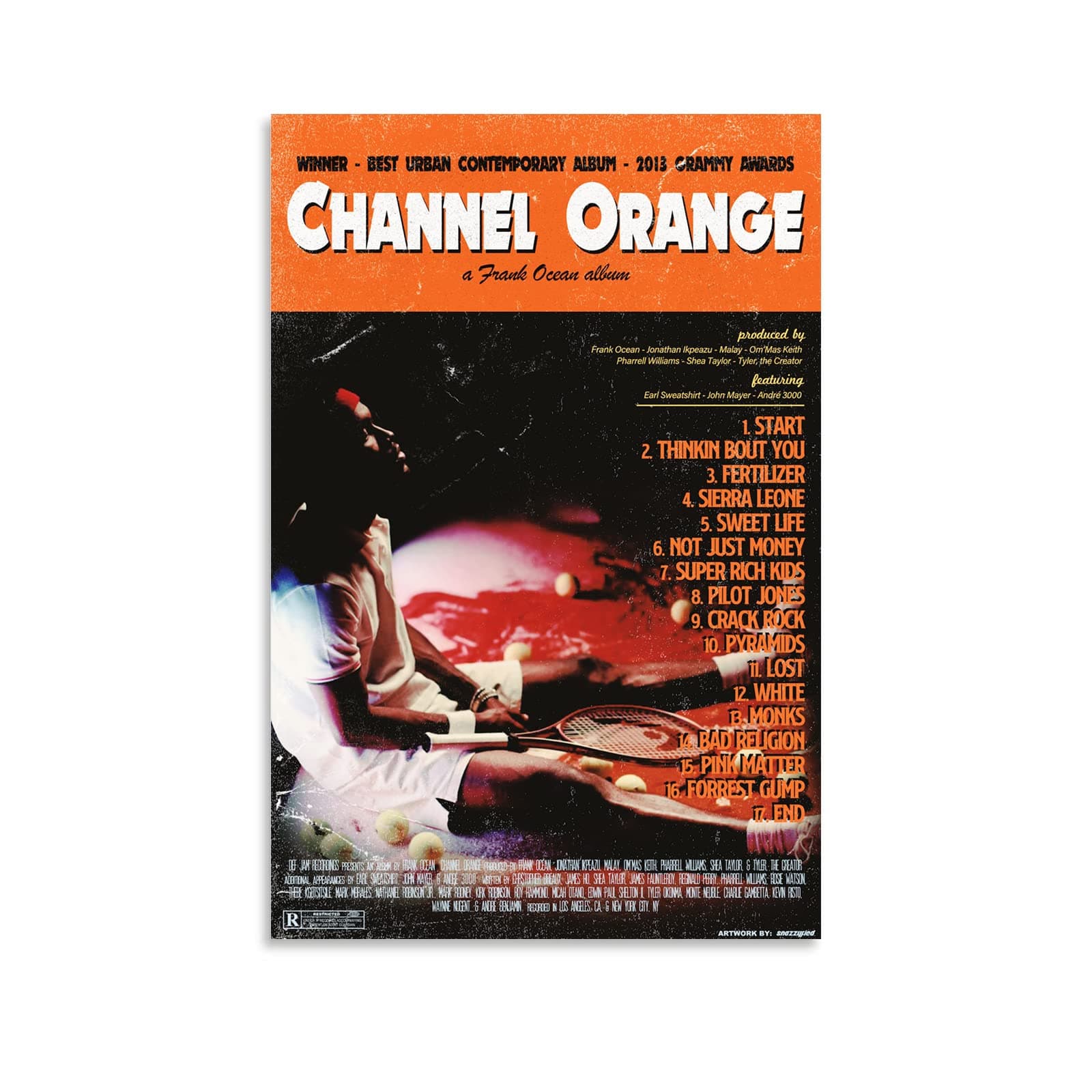 Frank Ocean Poster Channel Orange Album Cover Posters Canvas Art Poster And Wall Art Picture Print Modern Family Bedroom Decor Posters 16x24inch(40x60cm)