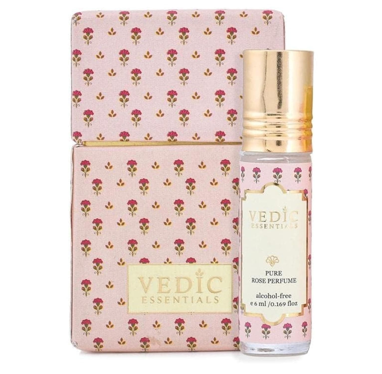 VEDIC ESSENTIALS Rose Ittar for Women & Men - Original Rose Attar - Long-Lasting Oil-Based Fragrance - Roll On Perfume - Ideal for Venus Lovers - Non-Alcoholic Perfume for Puja & Daily Use