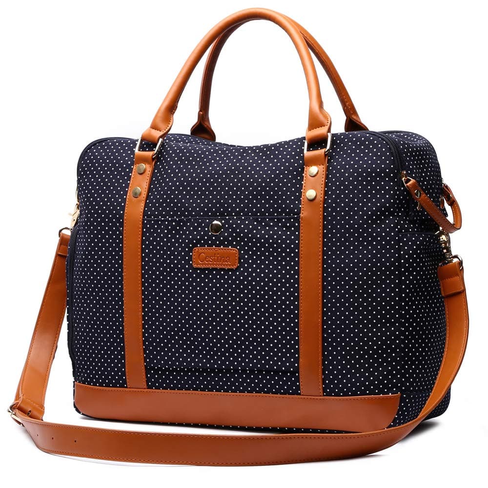 Cute Big Lady Women Canvas Travel Bag Weekender Overnight Bag Carry-on Duffel Tote Bag