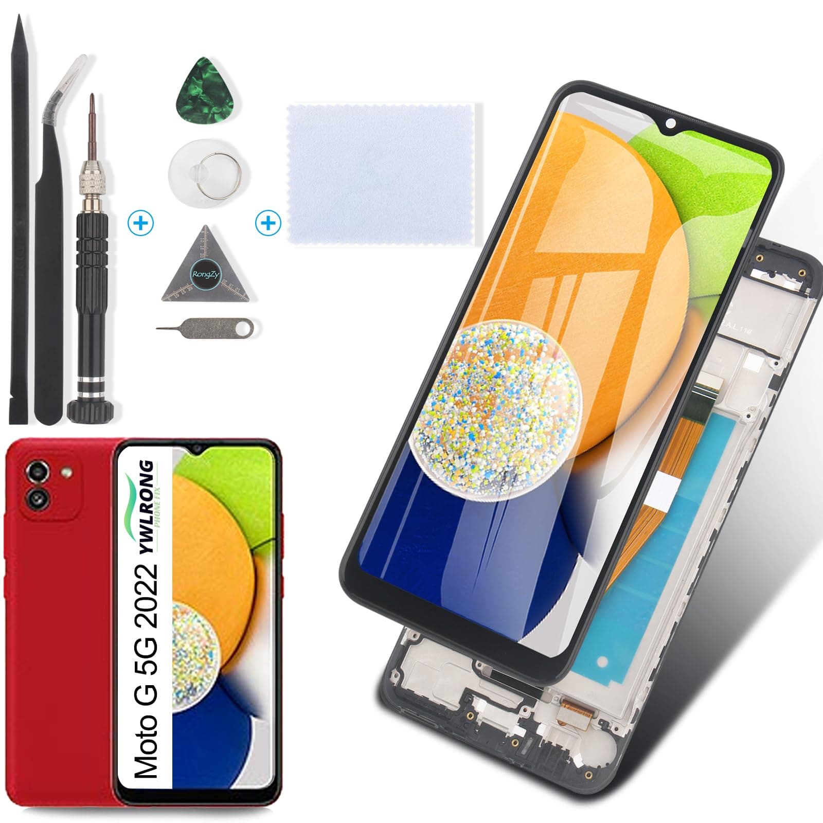 LCD for Samsung Galaxy A03 Screen Replacement for Samsung A03 A035F A035FDS A035M LCD Display Touch Screen Digitizer Assembly with Kit(Black with Frame)