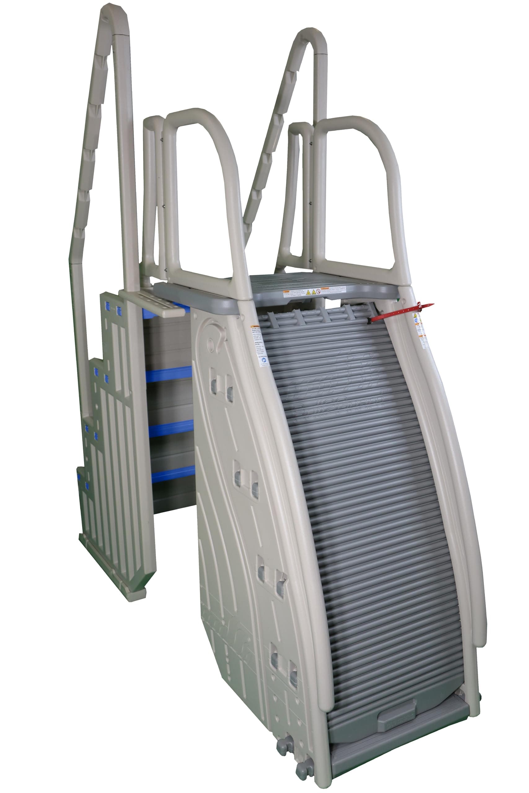 Confer Plastics 9300 Roll-2-Guard Modular & Adaptable Above Ground Pool Entry System (9300 with Step-1X-B Blue Treads)
