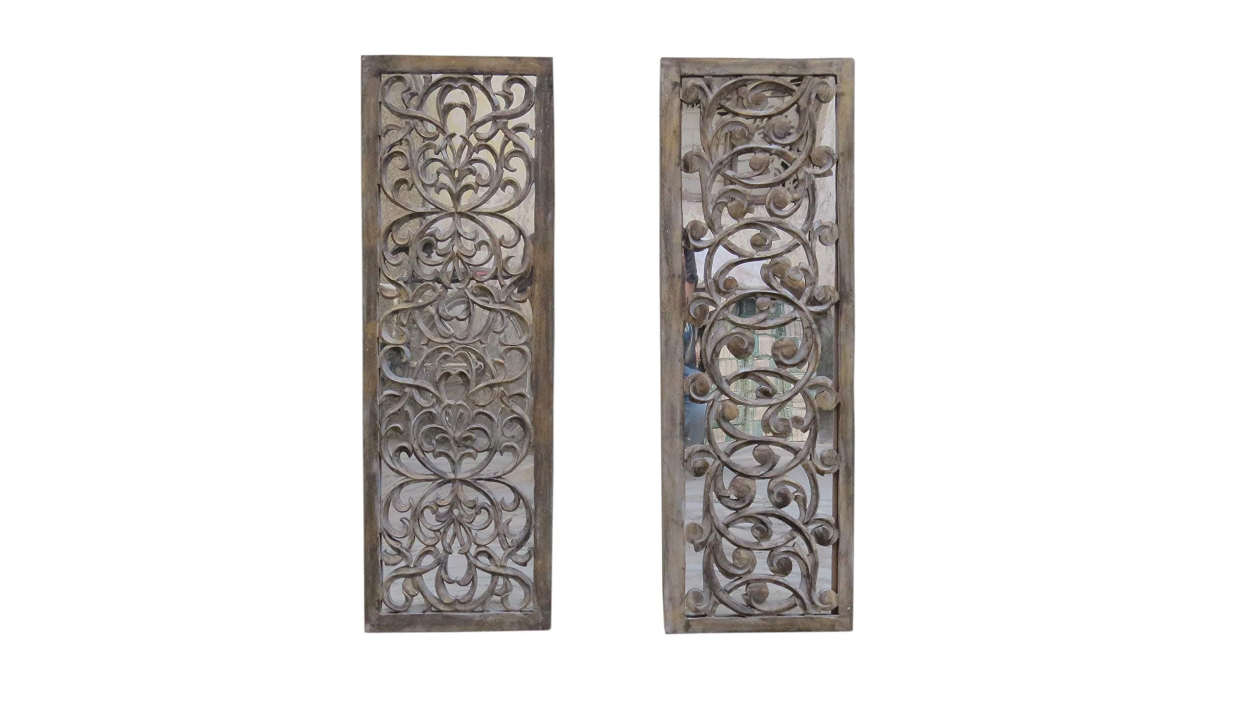 Craftrail - Carved Wood Wall Plaques. Wood Wall Hanging. Elegant Wood Wall Decor. Size 36x12 in Natural Wooden Finish