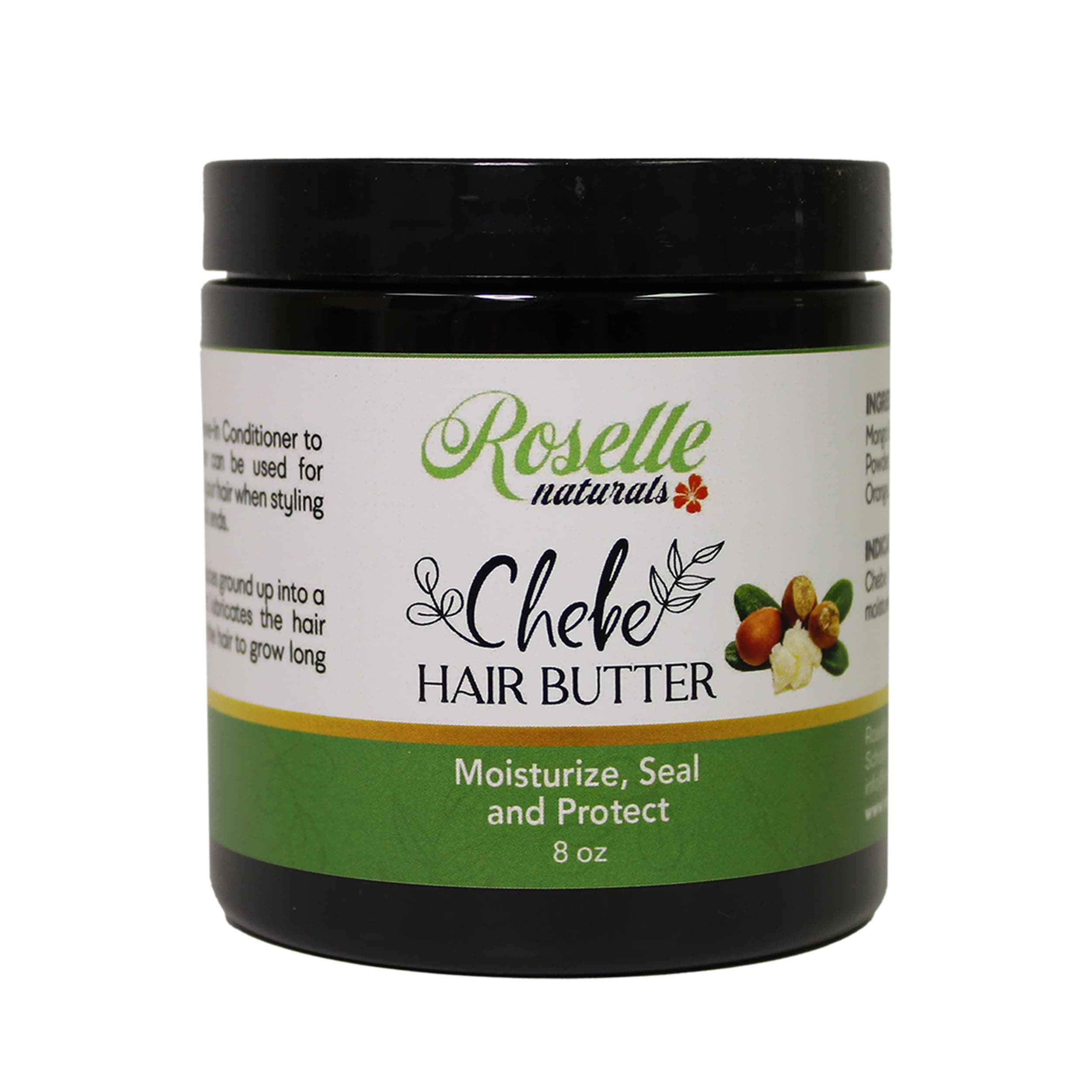 Roselle Naturals Chebe Hair Butter for Hair Growth - Made with Mango Butter, Shea Butter & Authentic Chebe Powder from Chad, Africa. Moisturize, Seal & Protect Natural Hair. (8 Ounce (Pack of 1))