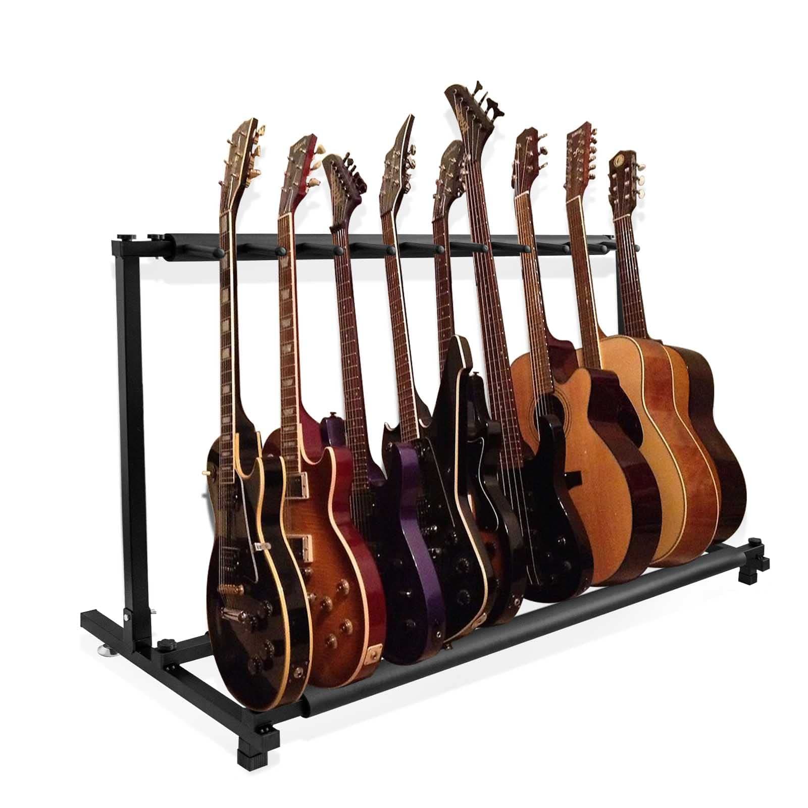 Vousile 9 Multi Guitar Stand for Electric Acoustic Guitar, Foldable Floor Stands with Aluminium (9 Spaces)
