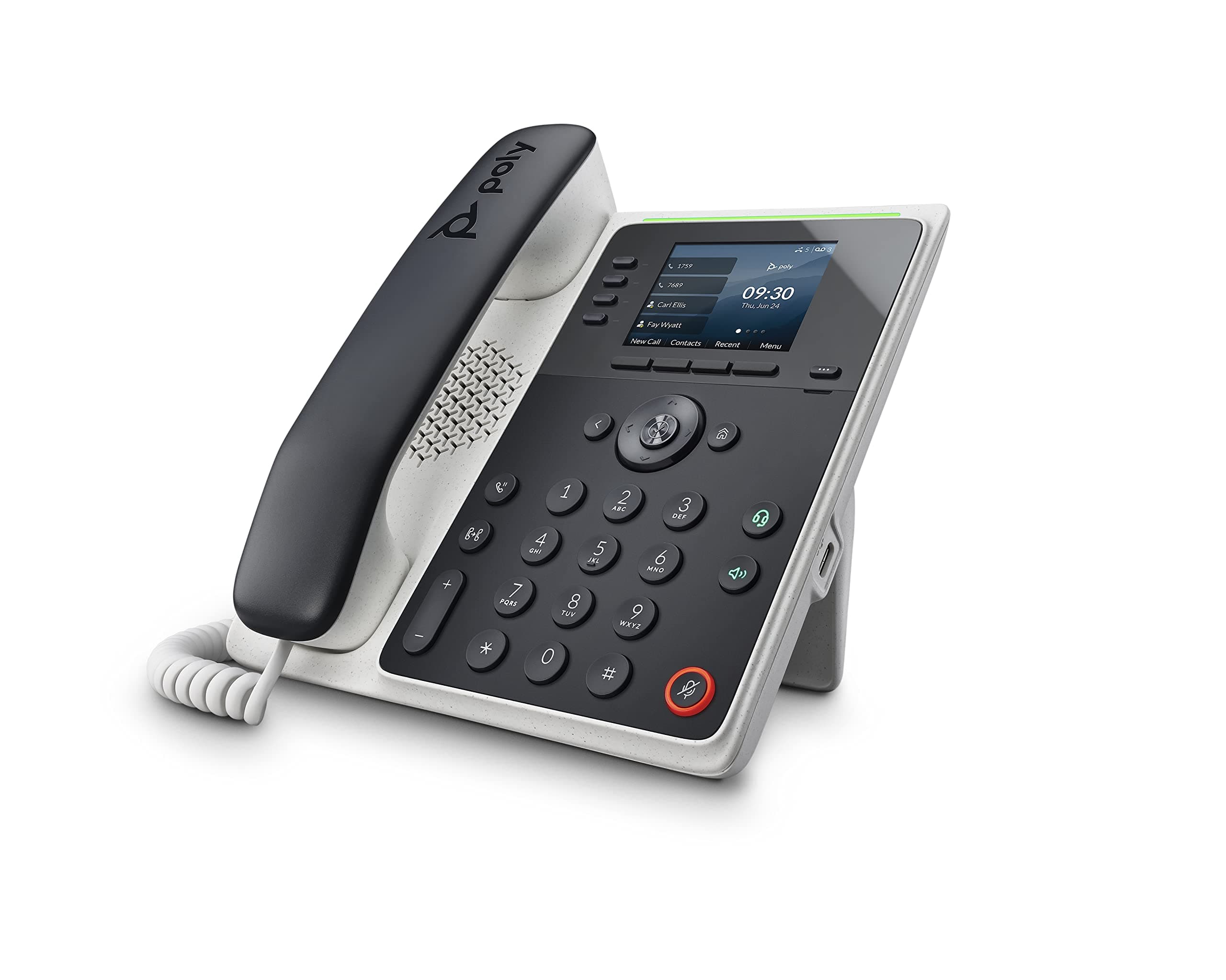 Poly Edge E220 IP Desk Phone (+ Polycom) – Designed for use in Common Areas – 4-line Keys Supporting up to 16 Lines - Integrated Bluetooth for Mobile Phone and Headset Pairing
