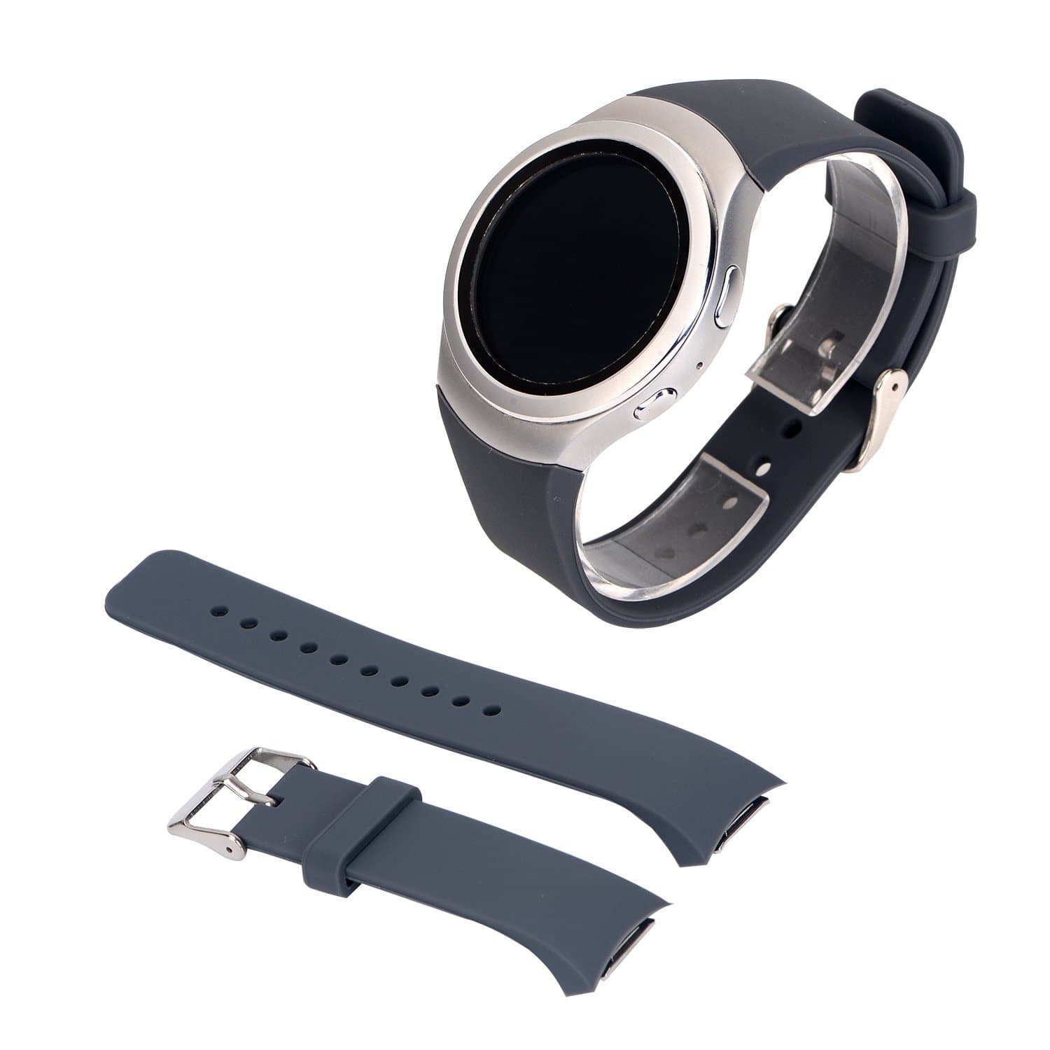 Replacement For Samsung Gear S2 Watch Band - Soft Silicone Sport Replacement Band for Samsung Gear S2 Smart Watch SM-R720 SM-R730 Version Only Dark Gray