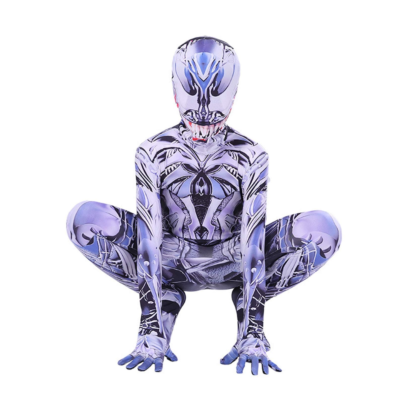 Boys Superhero Venom Costumes Unisex Adults Kids Venom Jumpsuit Bodysuit Lycra Spandex Zentai Halloween Cosplay Costumes,Colorful-Kids M(115~125cm)