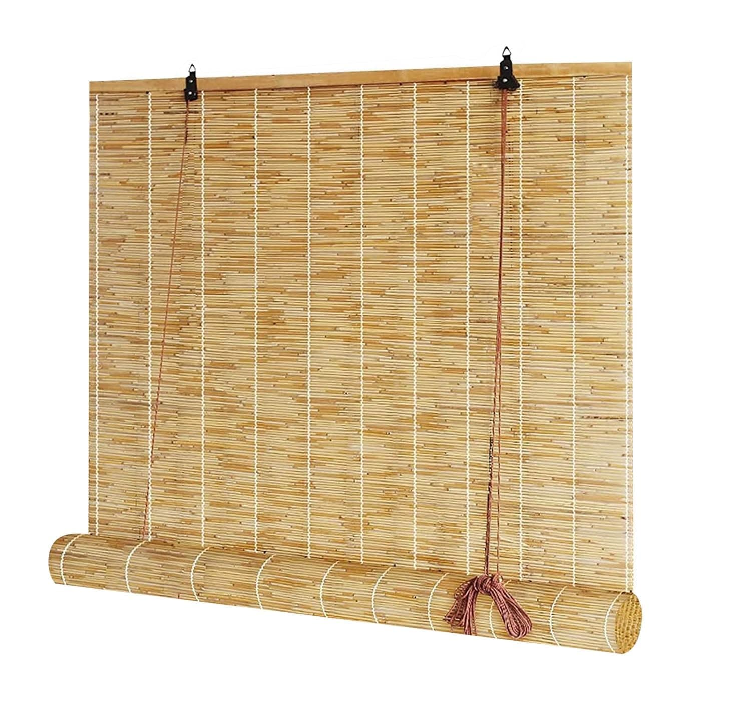 Natural Cane Roller Blinds Bamboo Roller Blinds Sun Protection Roller Blind Bamboo Breathable Roller Blind Outdoor Door Window Decoration