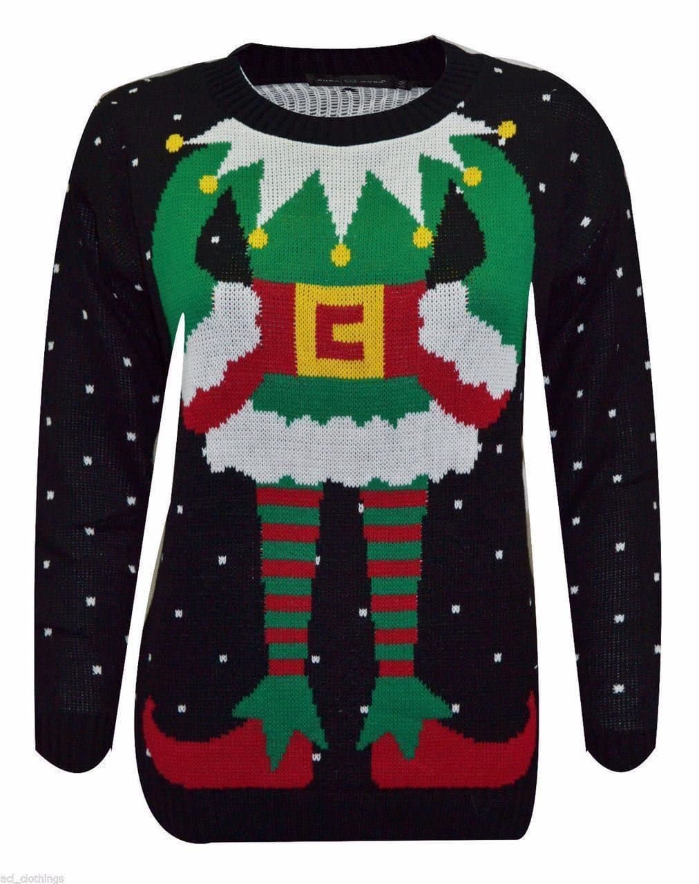 MIXLOTNew Christmas Unisex Women Men Knitted Rudolph Reindeer Print Snowflake Retro Novelty Vintage Xmas Festive Jumper Sweater