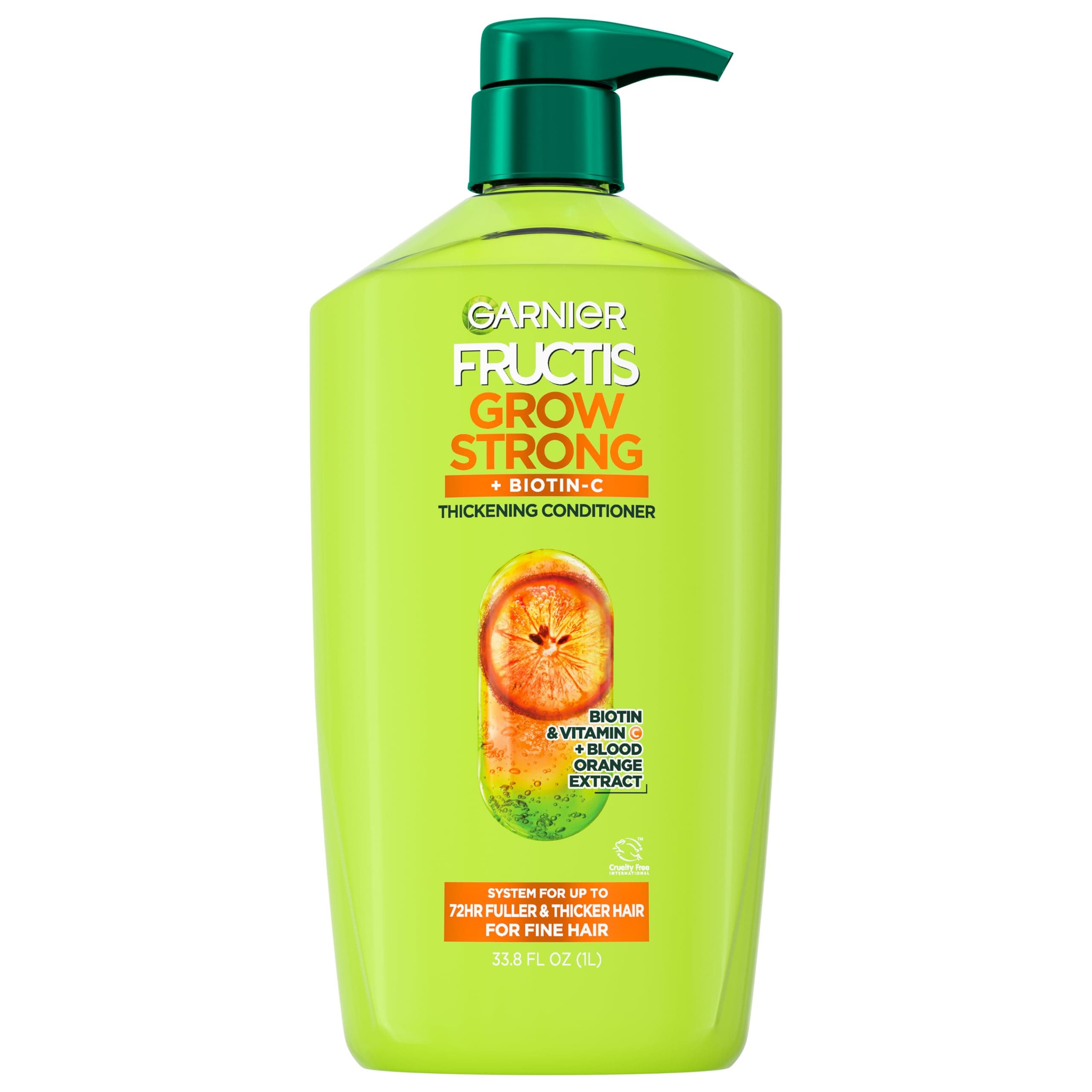 Fructis Grow Strong Thickening Conditioner for Fine Hair, Biotin-C, 32.3 Fl Oz, 1 Count (Packaging May Vary)