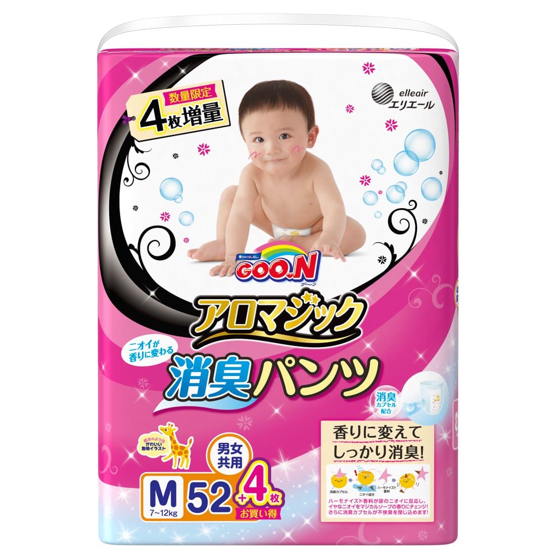 Diapers GOO.N Soft Fit Pants aroma magic M size 52 [ Japanese Import ]