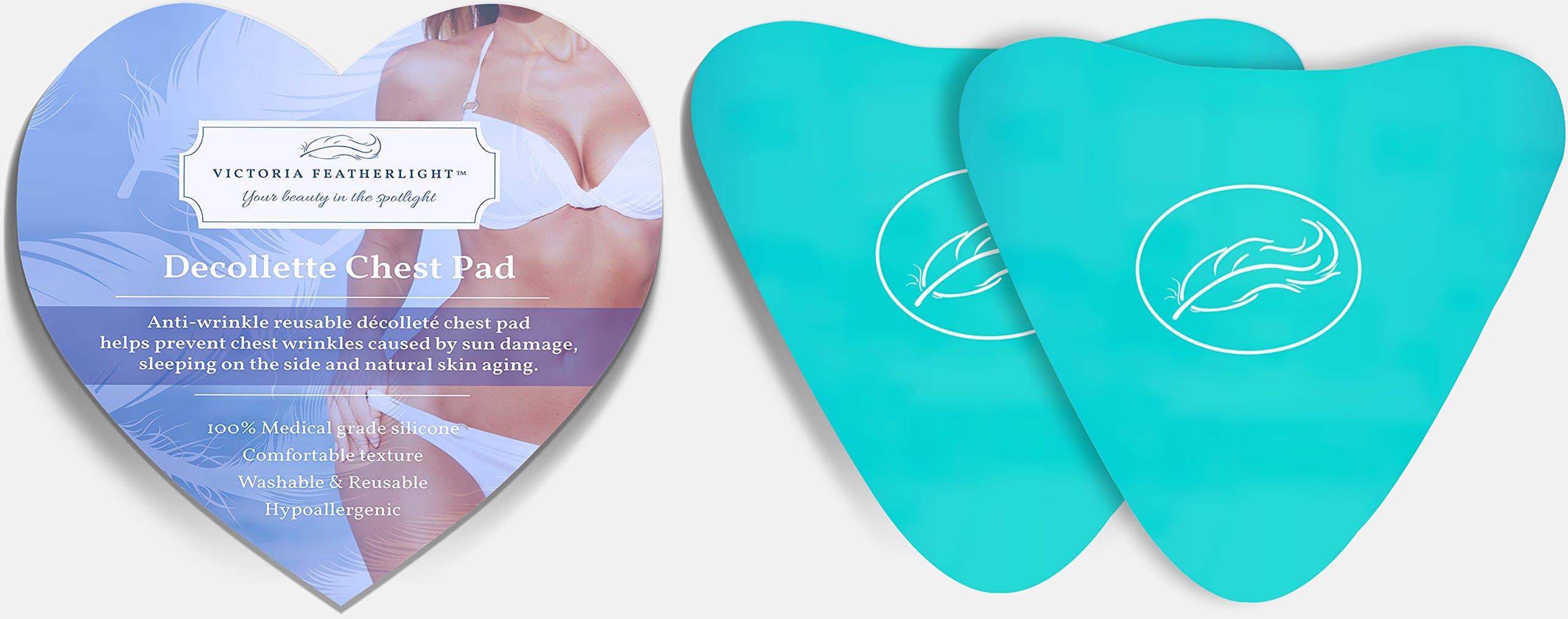 2 Decollete Chest Patches For Wrinkles Prevention For Decollette Area, Made of Medical Grade Silicone