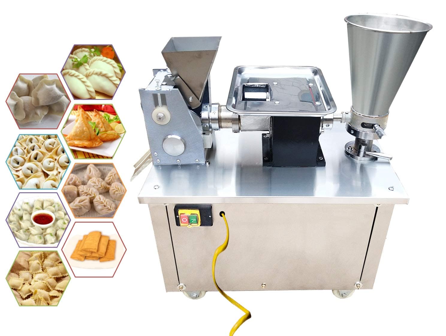 T. X. Dumpling maker 4800pcs/h automatic Dumpling machine Stainless steel Samosa/Spring rolls/empanada/Pierogi/momo/Ravioli machine with one free mold (110V/60HZ, spring roll maker)