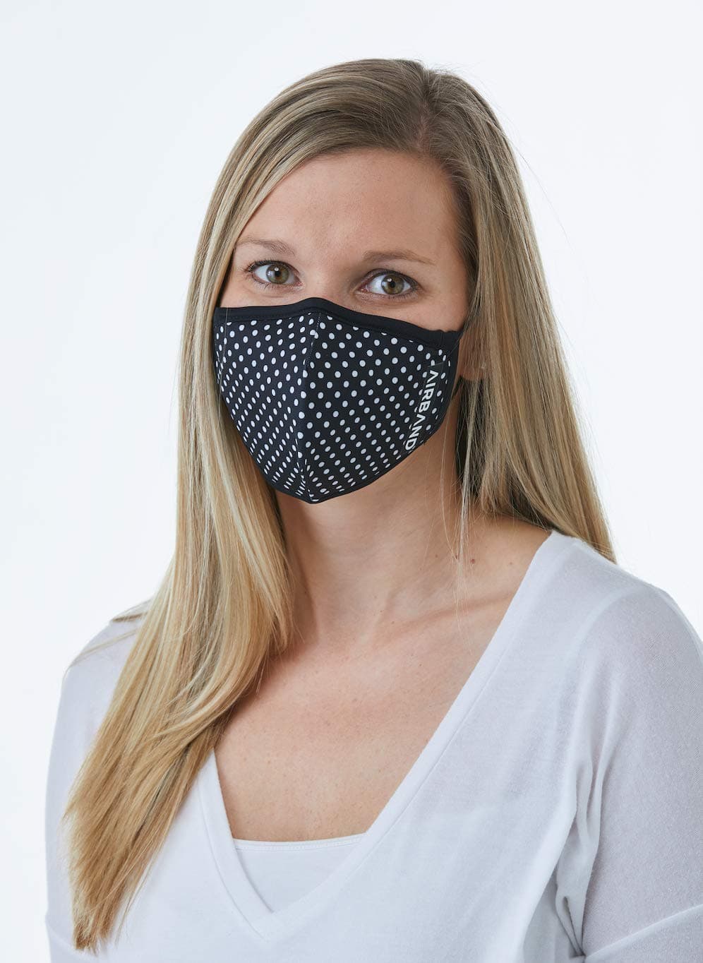 Airband Unisex-Adult Face Mask, Polka Dot Black, One Size