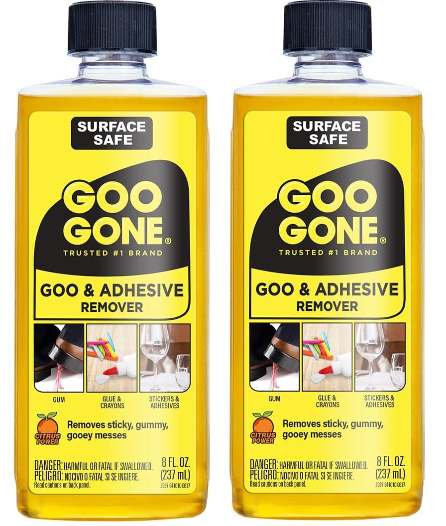 Adhesive Remover - 2 Pack - 8 Ounce - Surface Safe Adhesive Remover Safely Removes Stickers Labels Decals Residue Tape Chewing Gum Grease Tar Crayon Glue