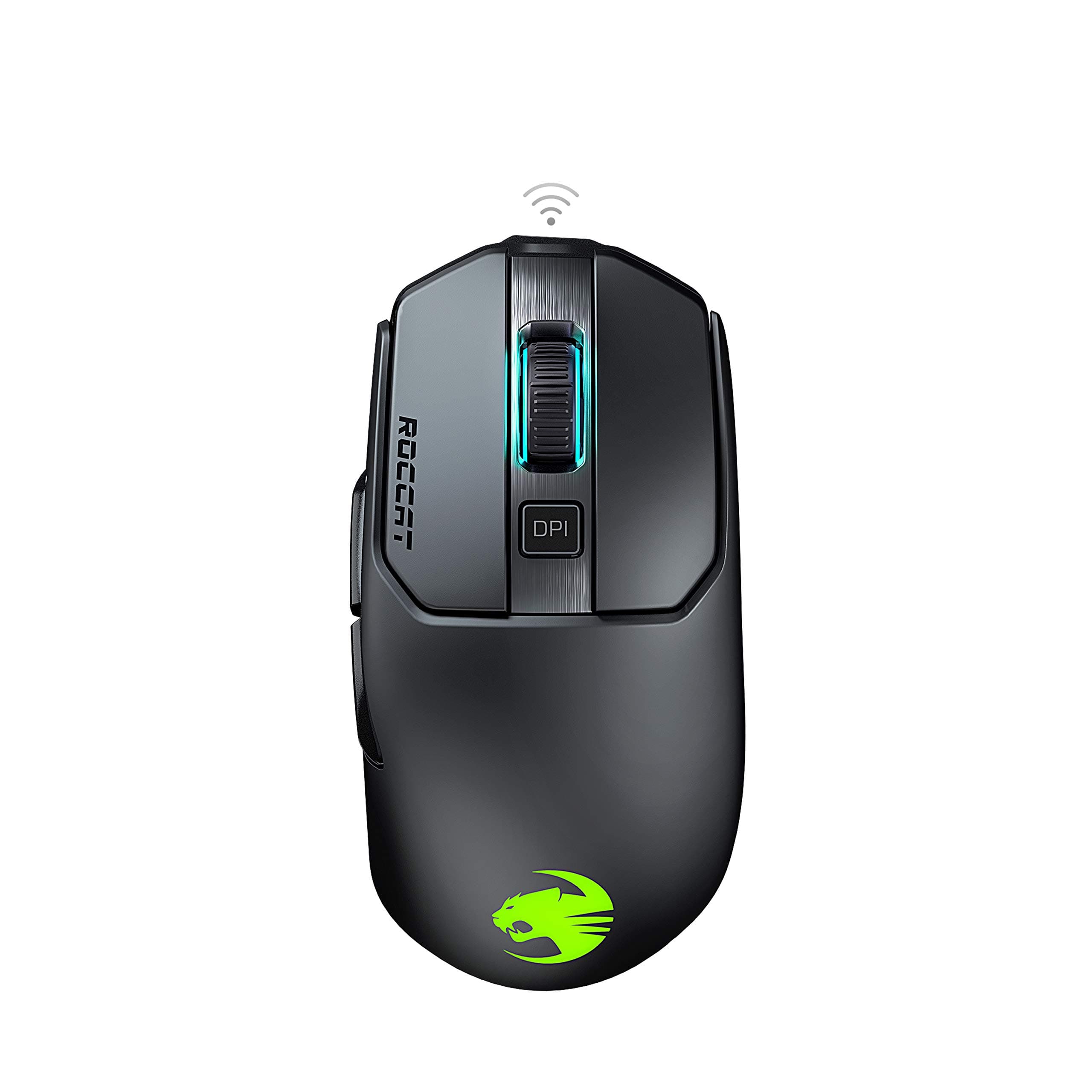 Kain 200 Wireless PC Gaming Mouse, AIMO RGB Backlit Lighting, Owl-Eye Optical Sensor, Ergonomic Mouse Feel, 5 Side Buttons, Adjustable Up to 16,000 DPI, Up to 50 Hour Battery Life, Black