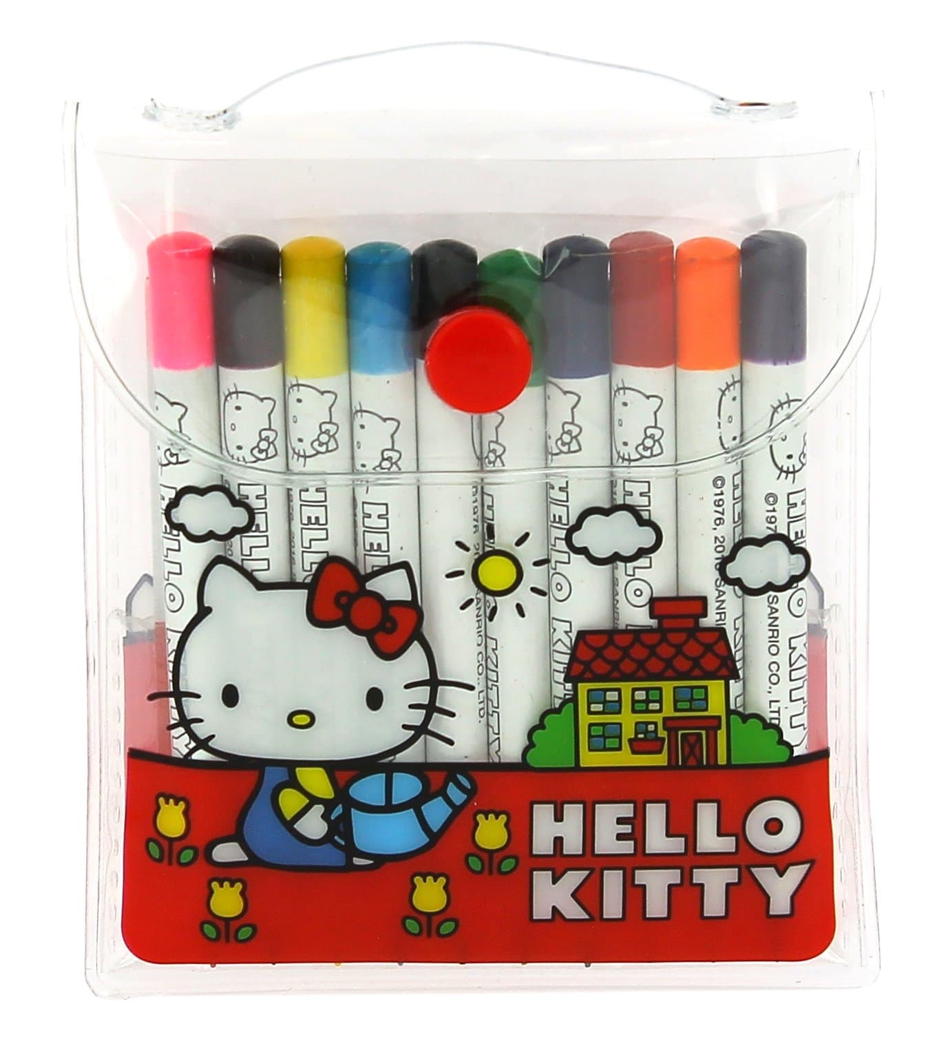 Hello Kitty - Mini Colouring Pencils | Set of 8 | Resealable Wallet | 11 x 9.3 x 0.7 cm | Vintage Collection