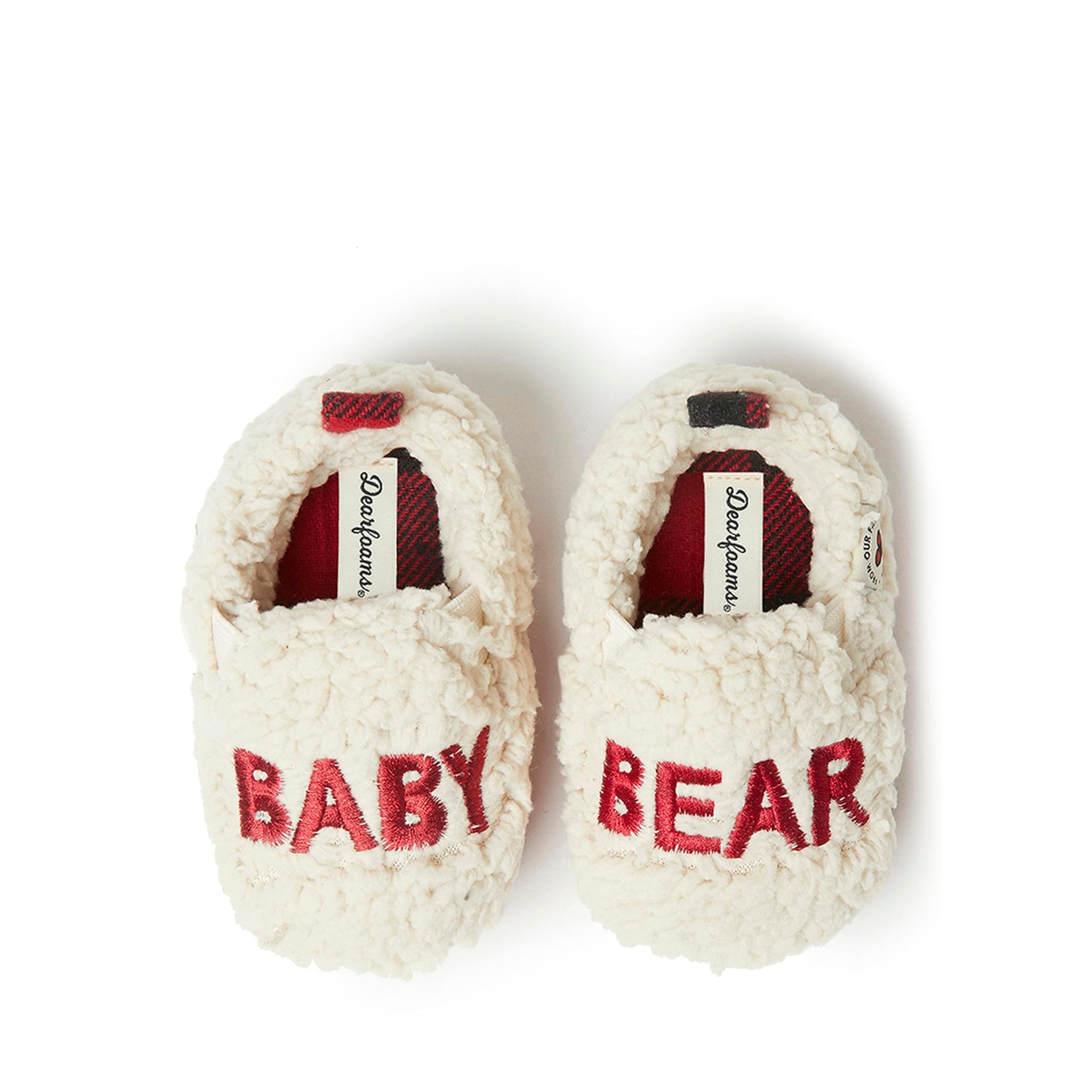 unisex-baby Family Collection Baby Bear Plaid Closed Back Slipper