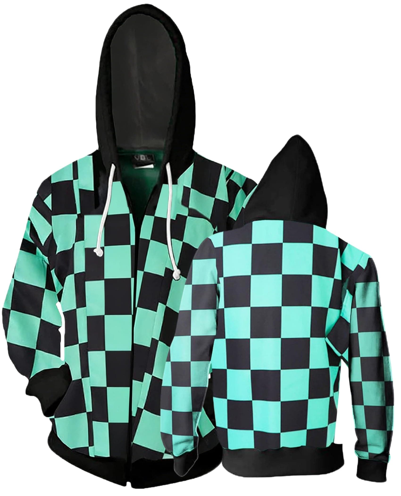 Kamado Tanjirou Hoodies Cosplay Costume Zip up Jacket Sweatshirt Top