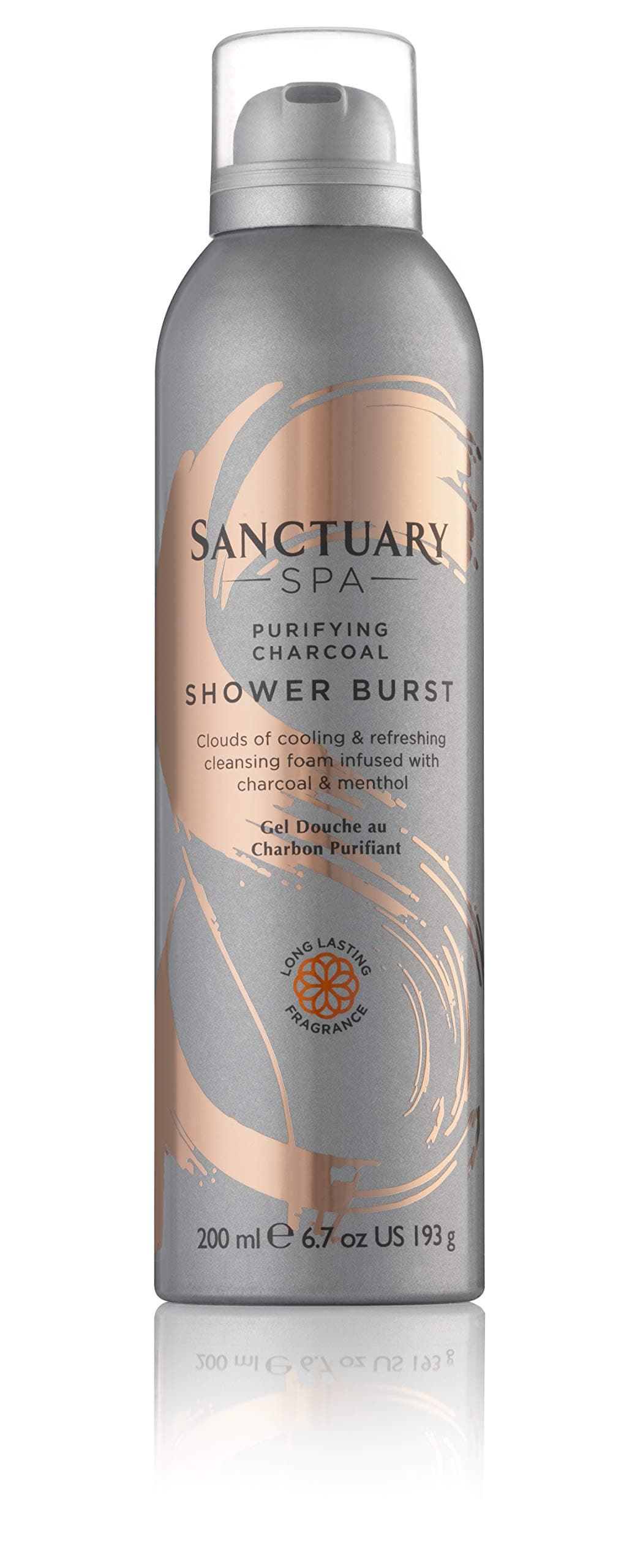 Sanctuary Spa Foaming Shower Gel, Charcoal Shower Burst Body Wash, 200 ml