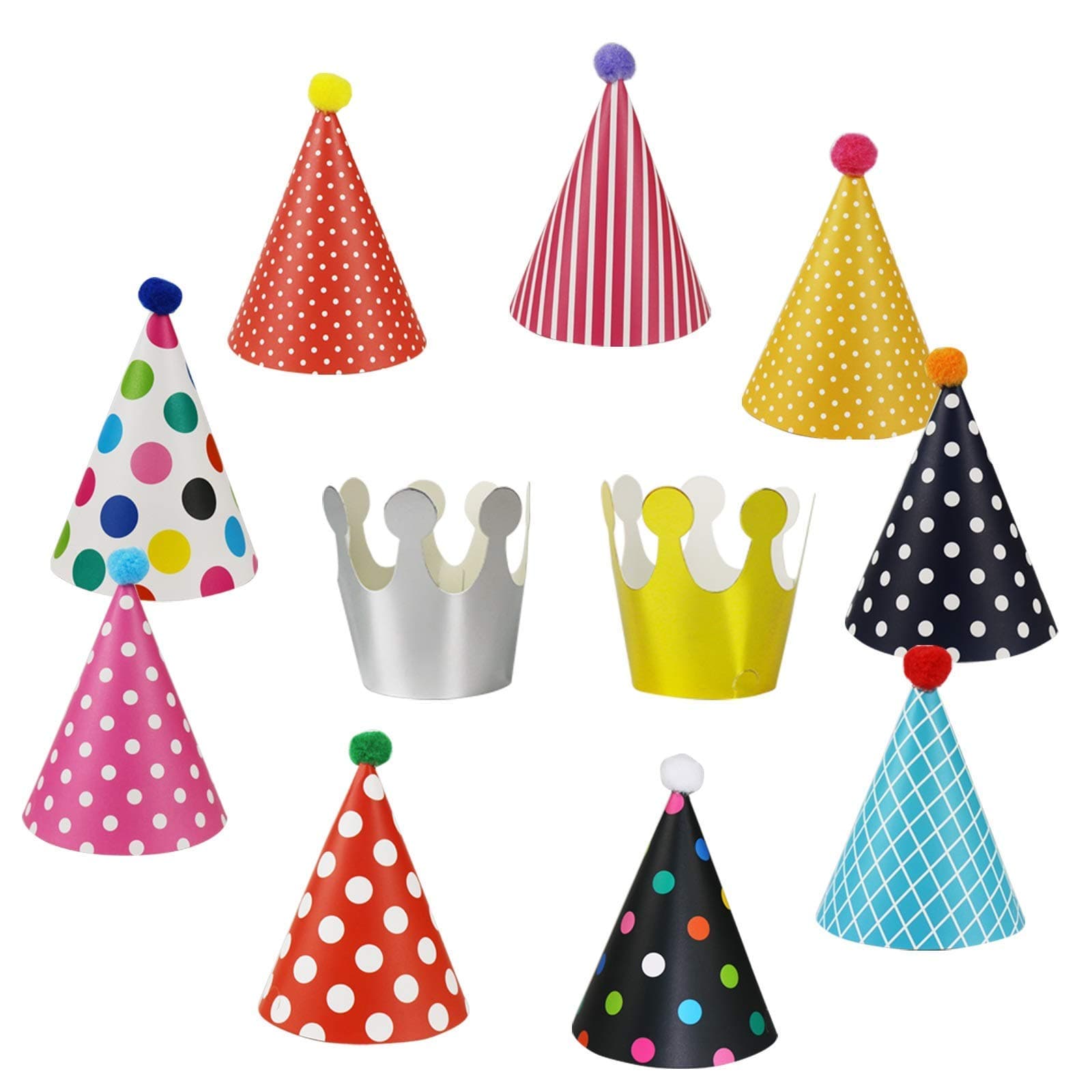 Wubao Birthday Party Hats Fun Party Hats Set for Kids and Adults 11PCS