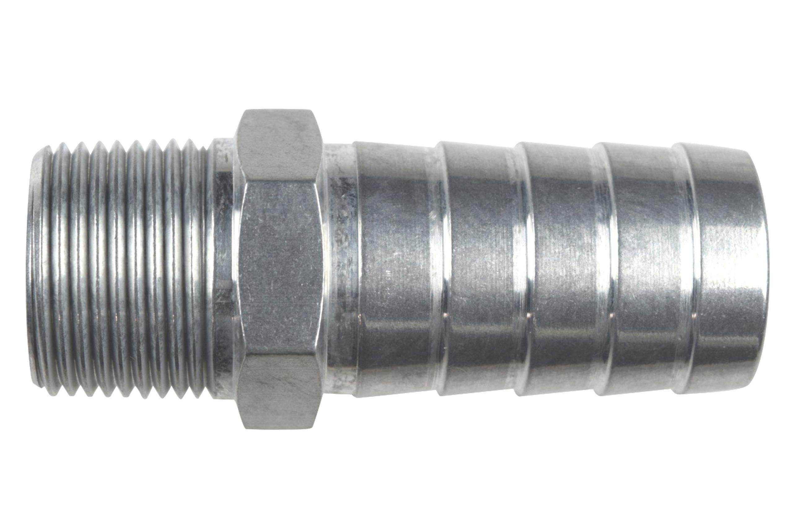 ICT BilletStraight 3/4" NPT Pipe to 1" Hose Barb Fitting Bare Aluminum National Pipe Thread Connector Fluid or Air Designed & Manufactured in the USA AN840-16-12A
