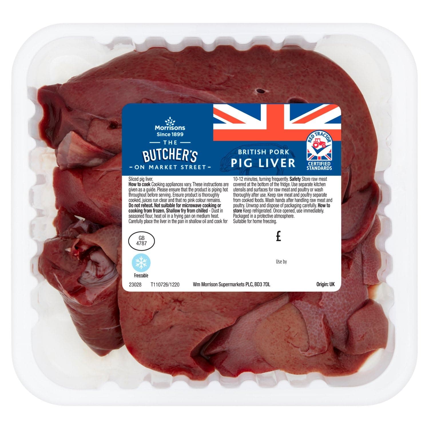 Morrisons British Pigs Liver (0.25kg - 0.55kg, typically 0.4kg)