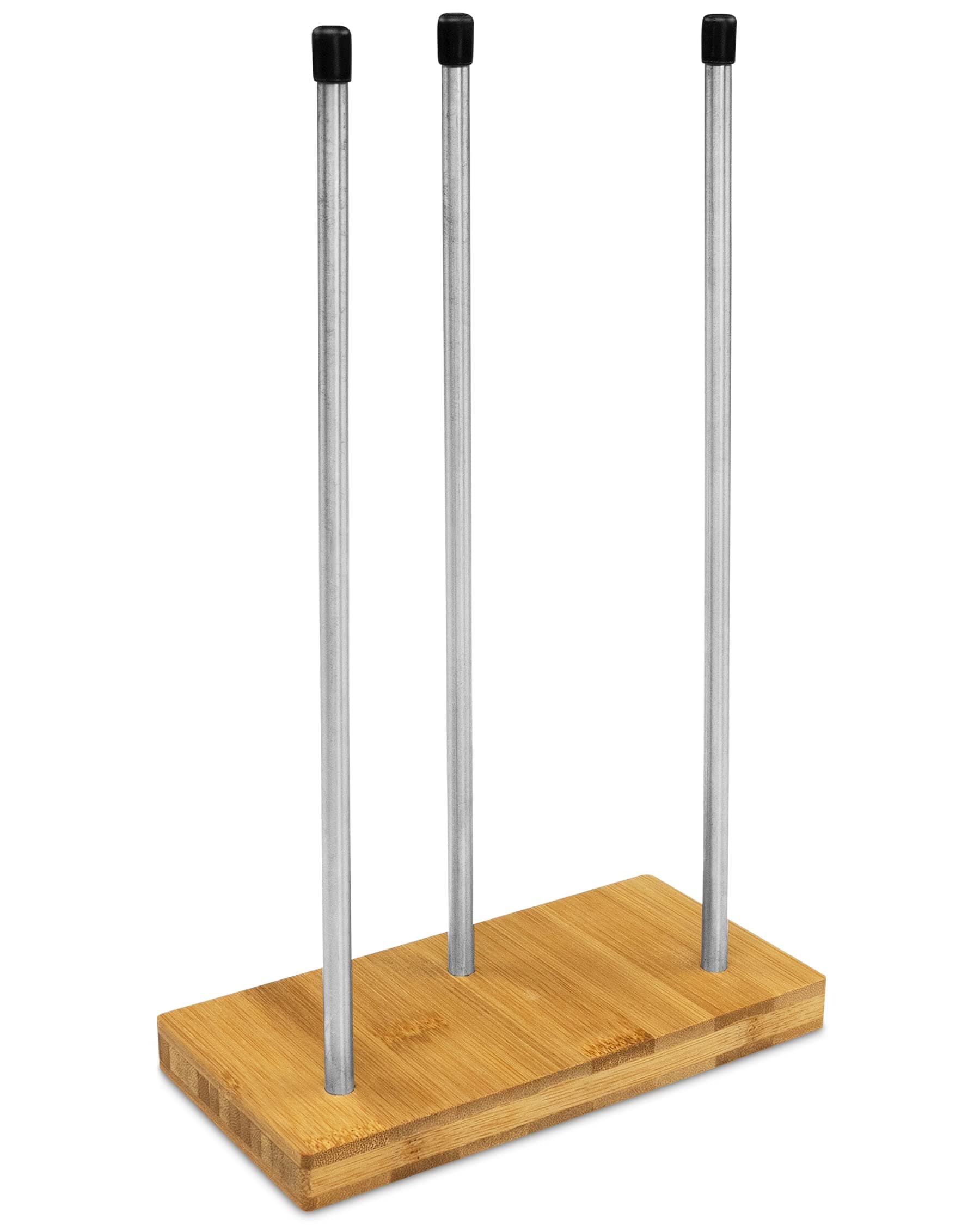 StreamBrush® bottle holder made of bamboo wood, stainless steel, for 0.5 L Pet 1.0 Pet 0.6 litre glass Sodastream bottles