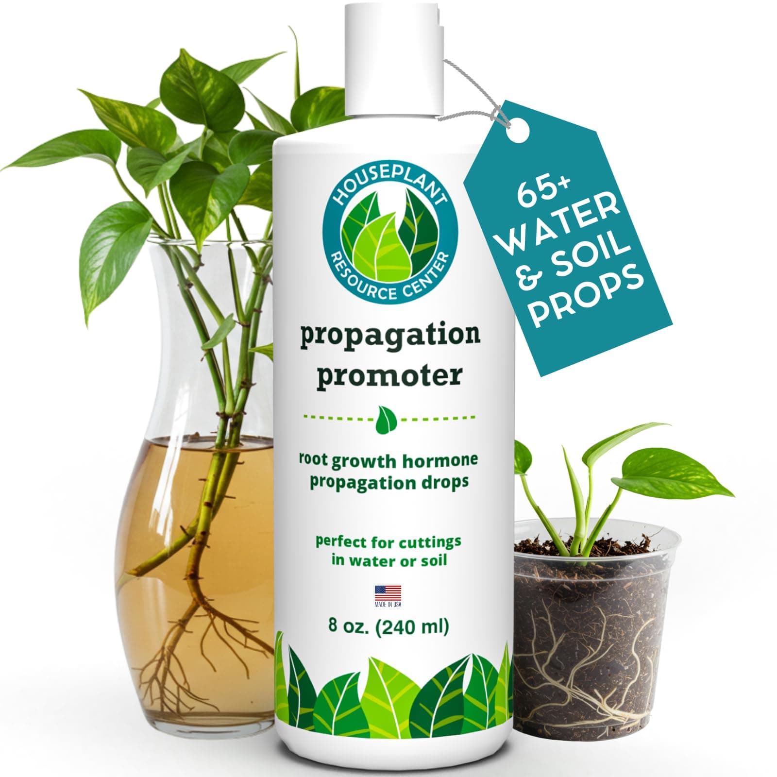 Houseplant Prop Drops - Propagation Promoter & Root Growth Hormone | Root Stimulator for Cuttings | Supports Stronger, Healthier Plants | Easy-to-Use Liquid Formula for Water & Soil Propagation | 8oz